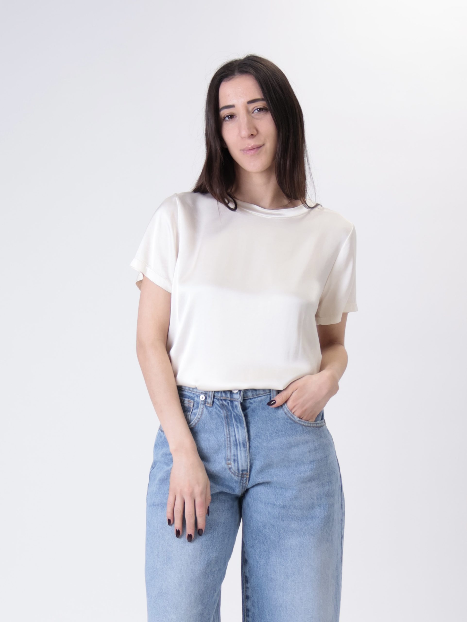 T-shirt viscosa burro