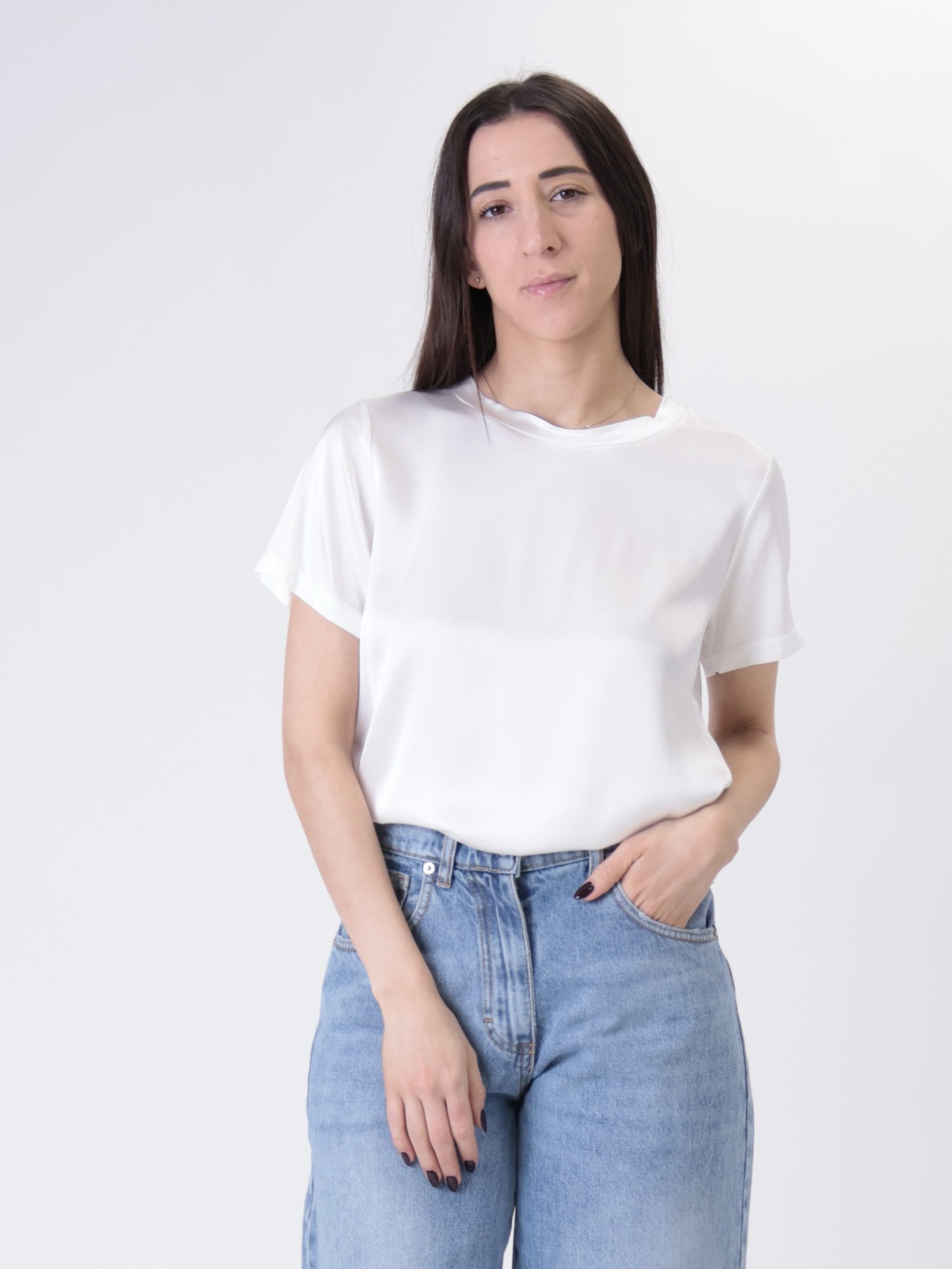 T-shirt viscosa latte