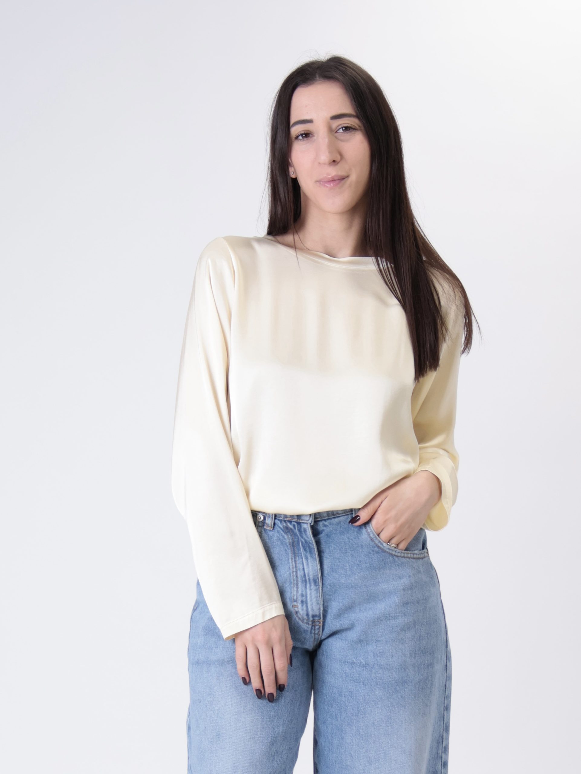 T-shirt m/lunga viscosa giallo