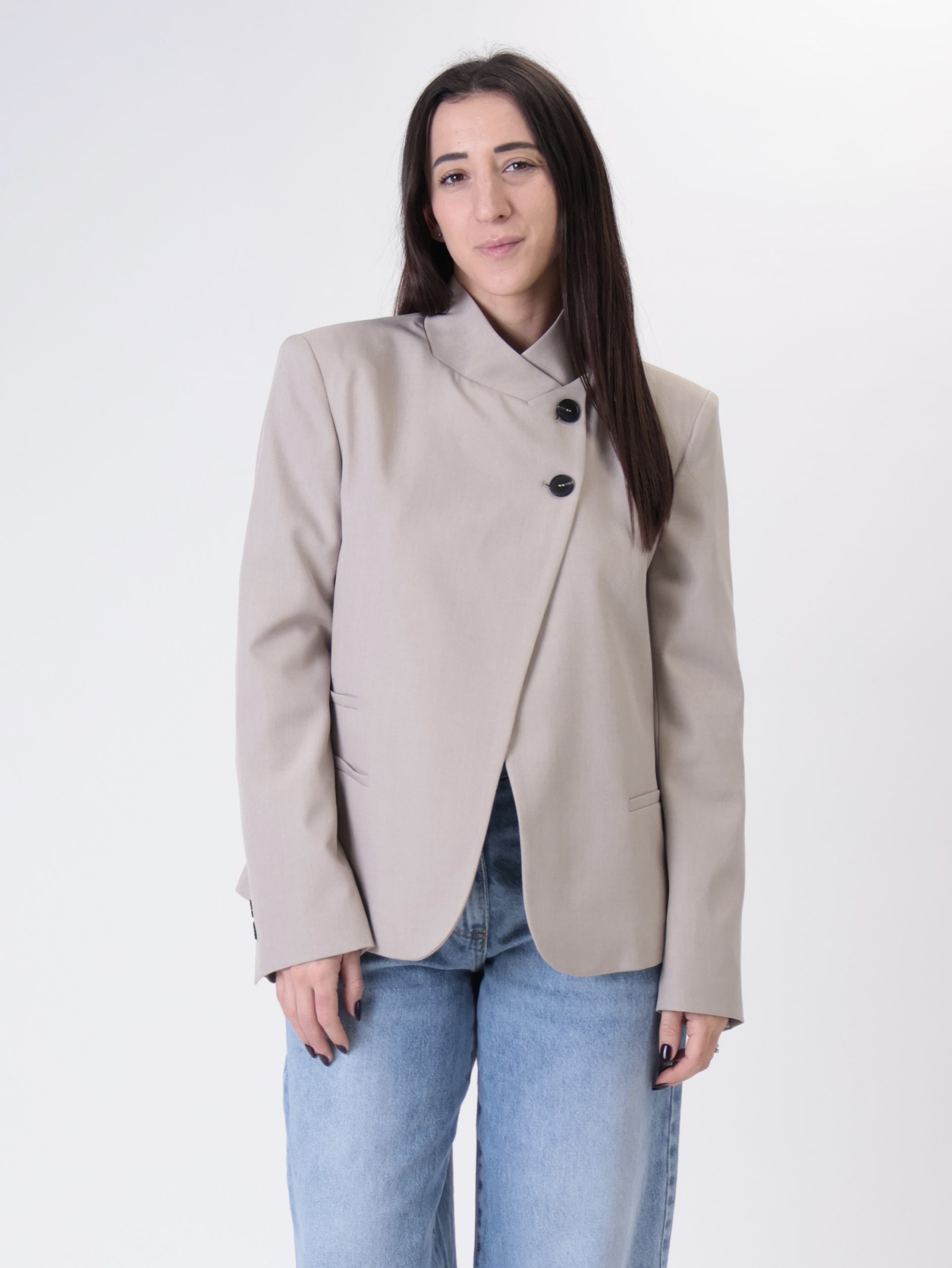 Giacca coreana tortora