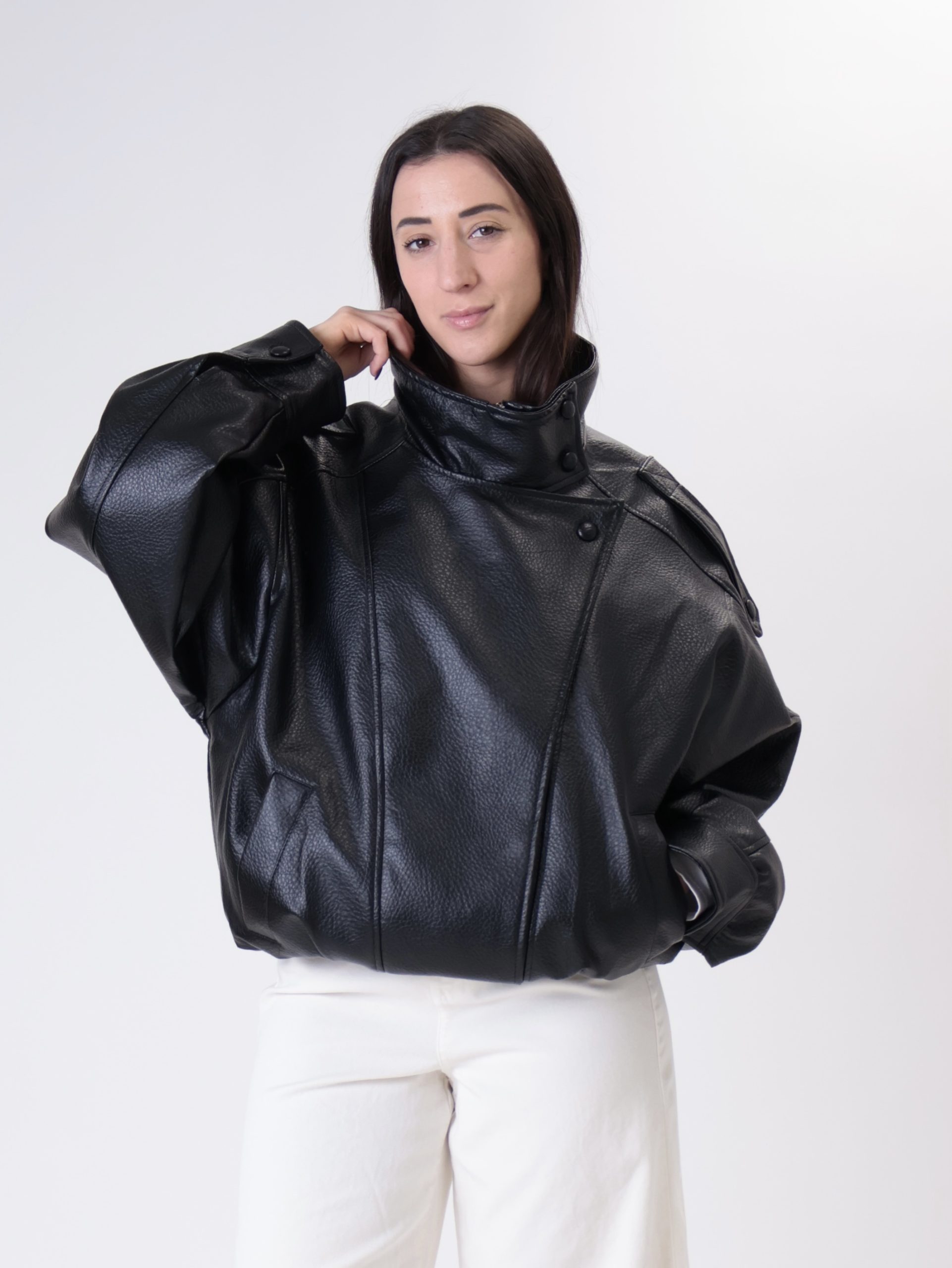 Bomber ecopelle nero PREORDINE 06/04