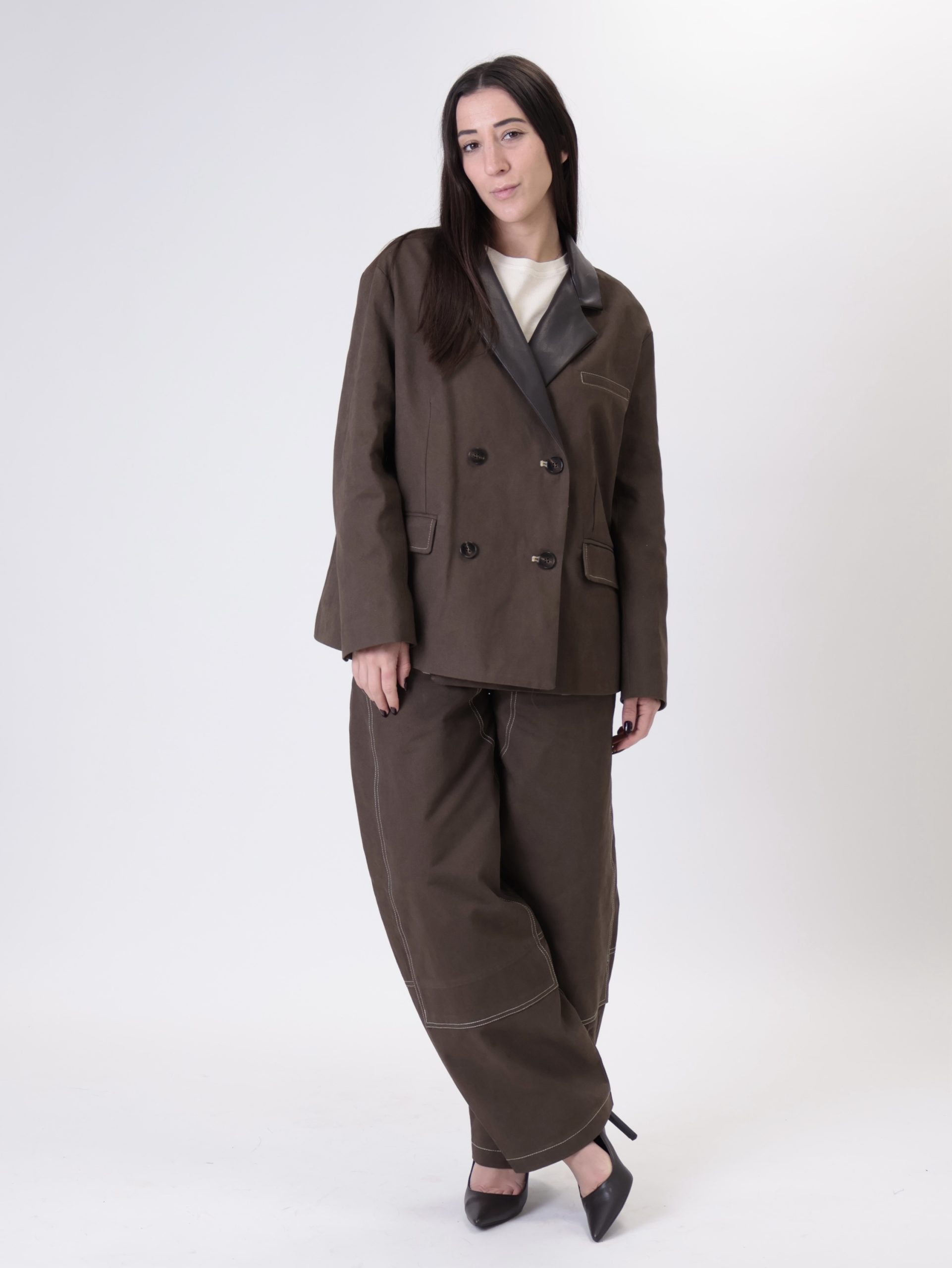 Giacca bottega doppio petto moro