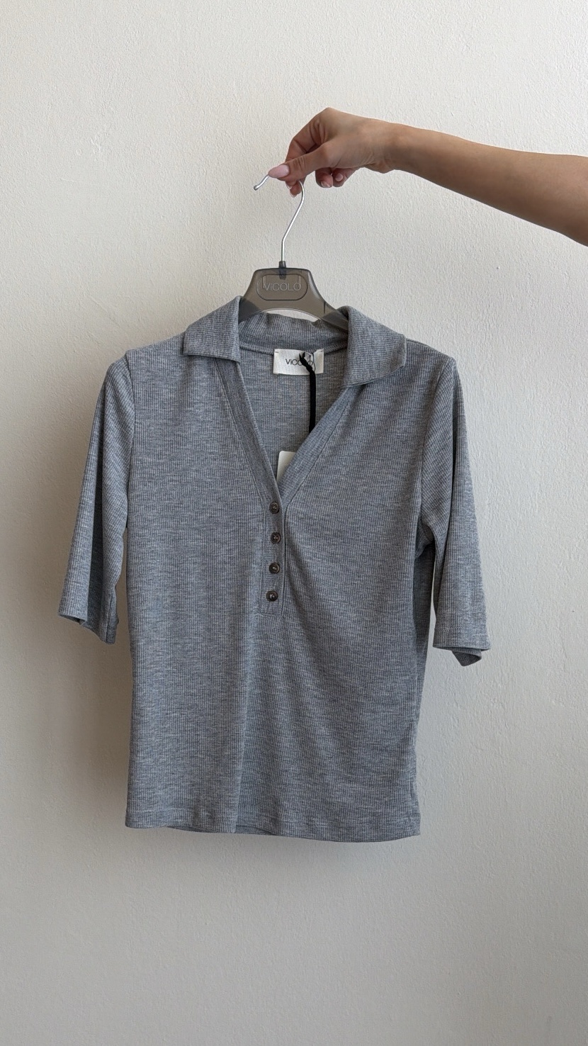 Polo serafino grigio