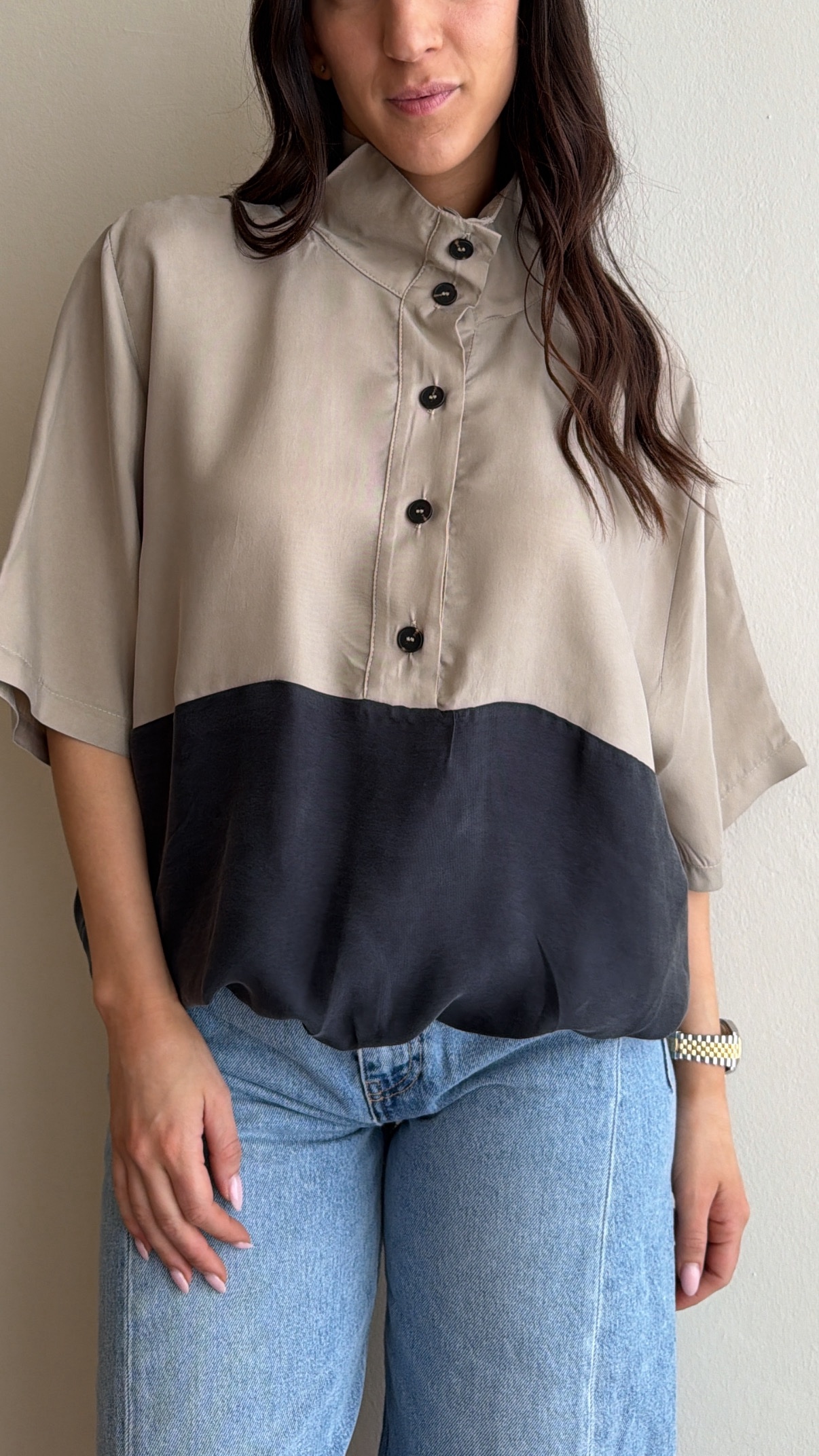 Blusa Lory m/m deserto/nero