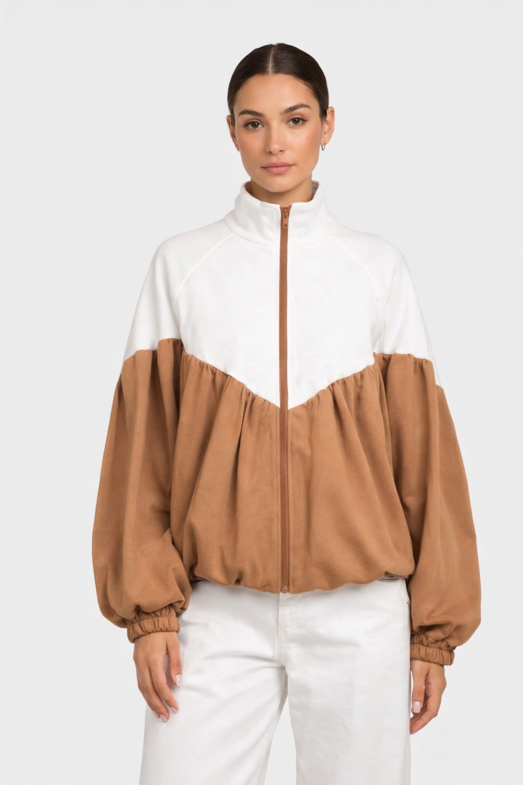 Felpa Ludo bianco/tabacco