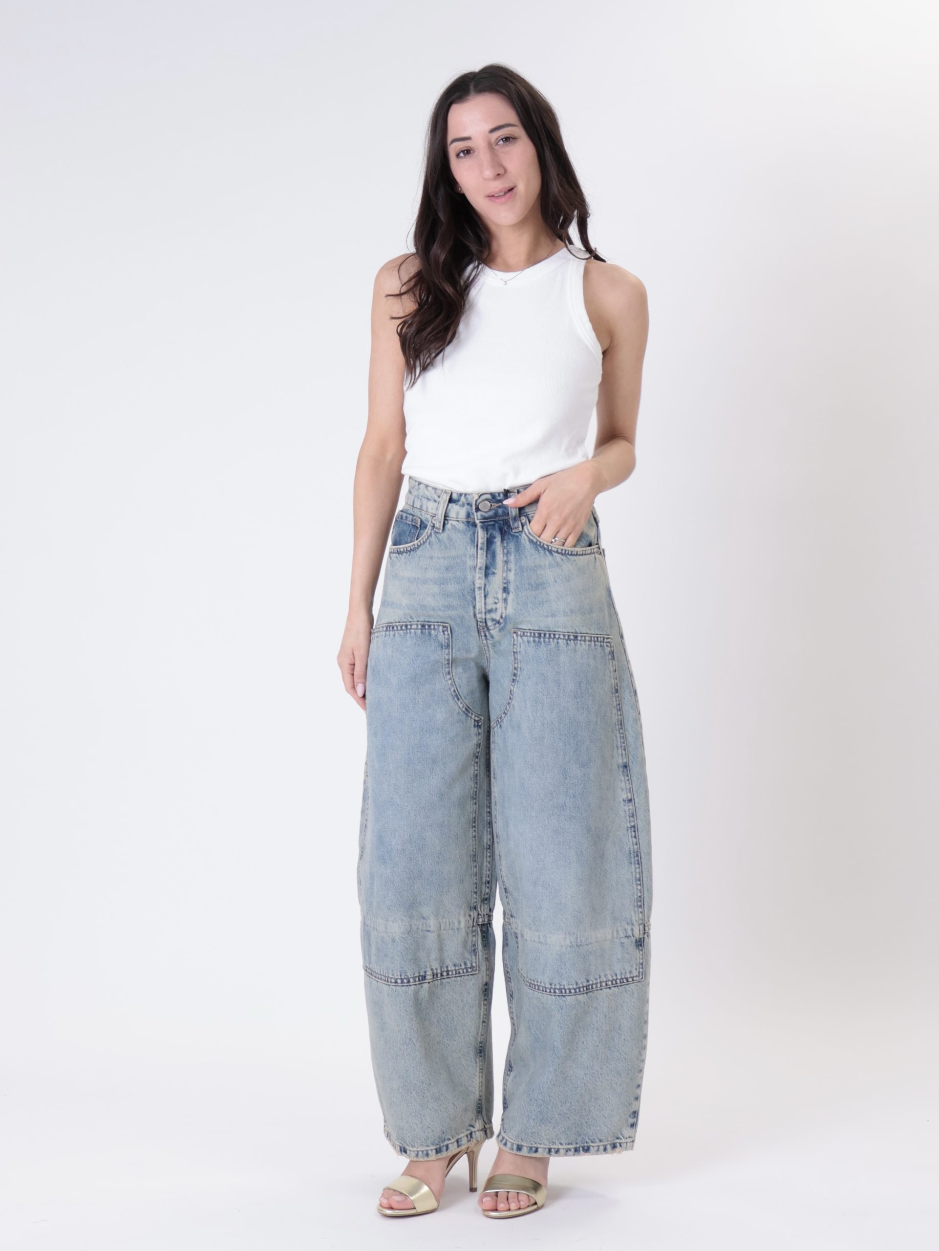Jeans western denim sabbiato