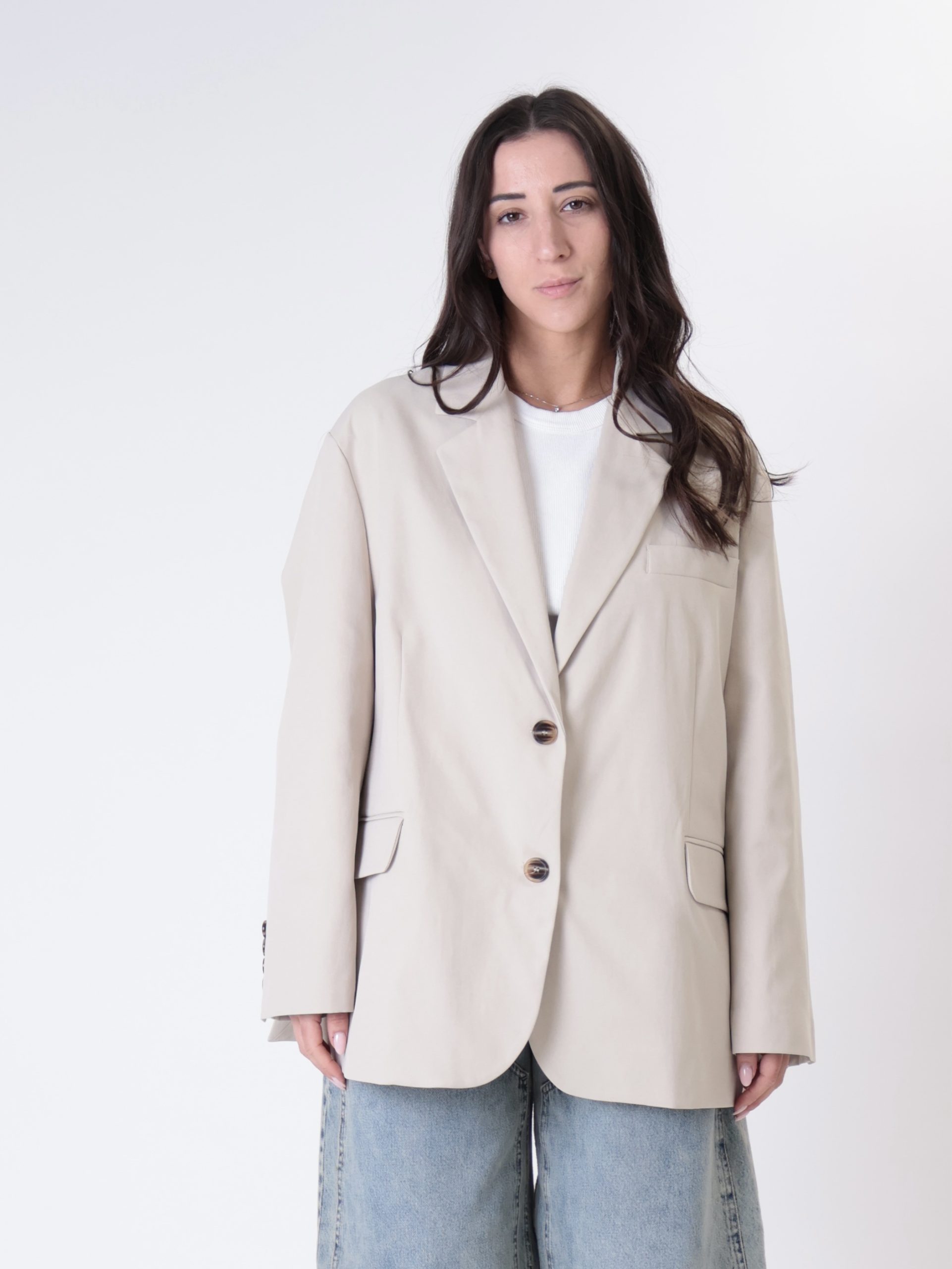 Blazer over monopetto sabbia