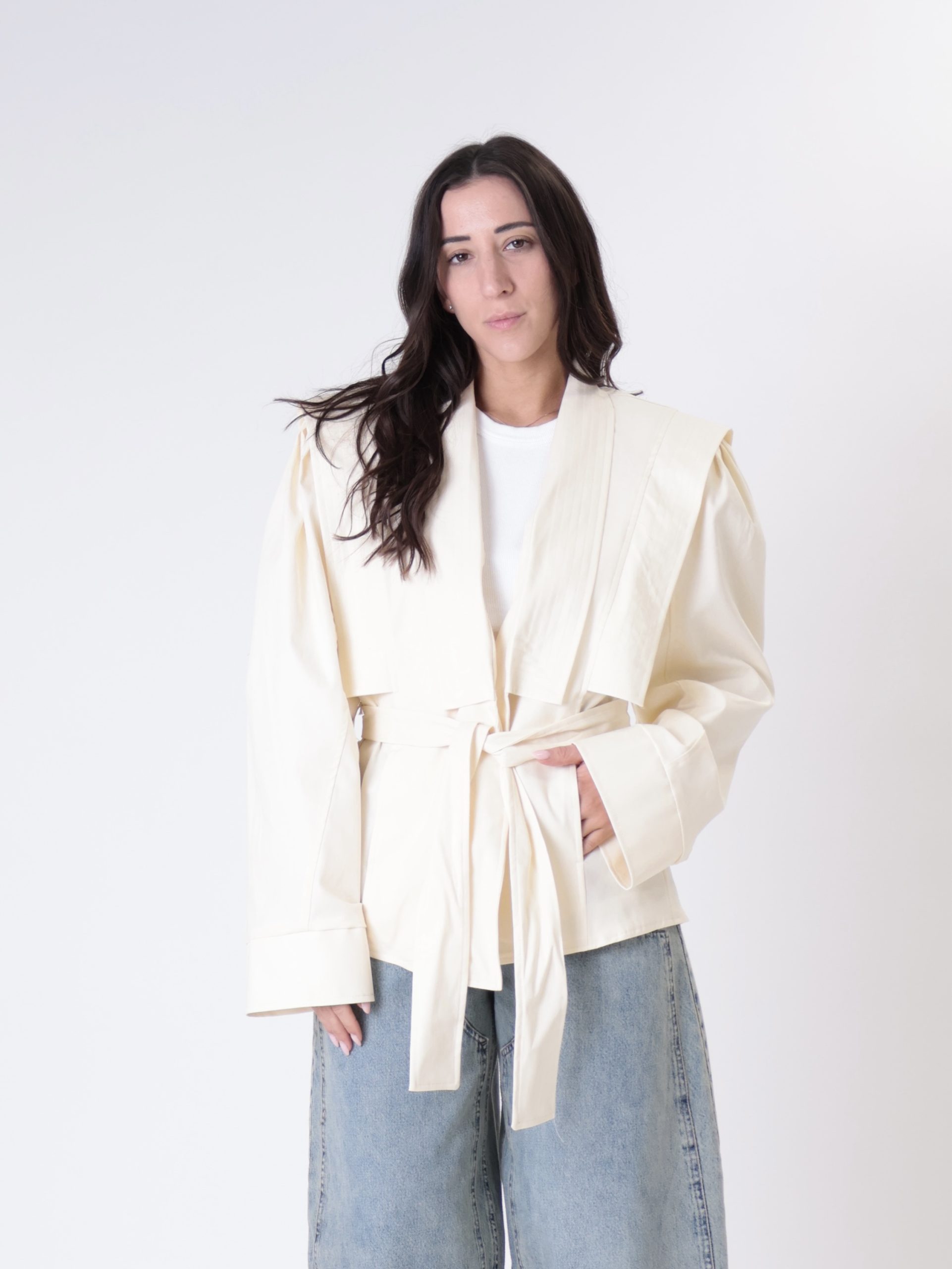 Giacca squadrata panna