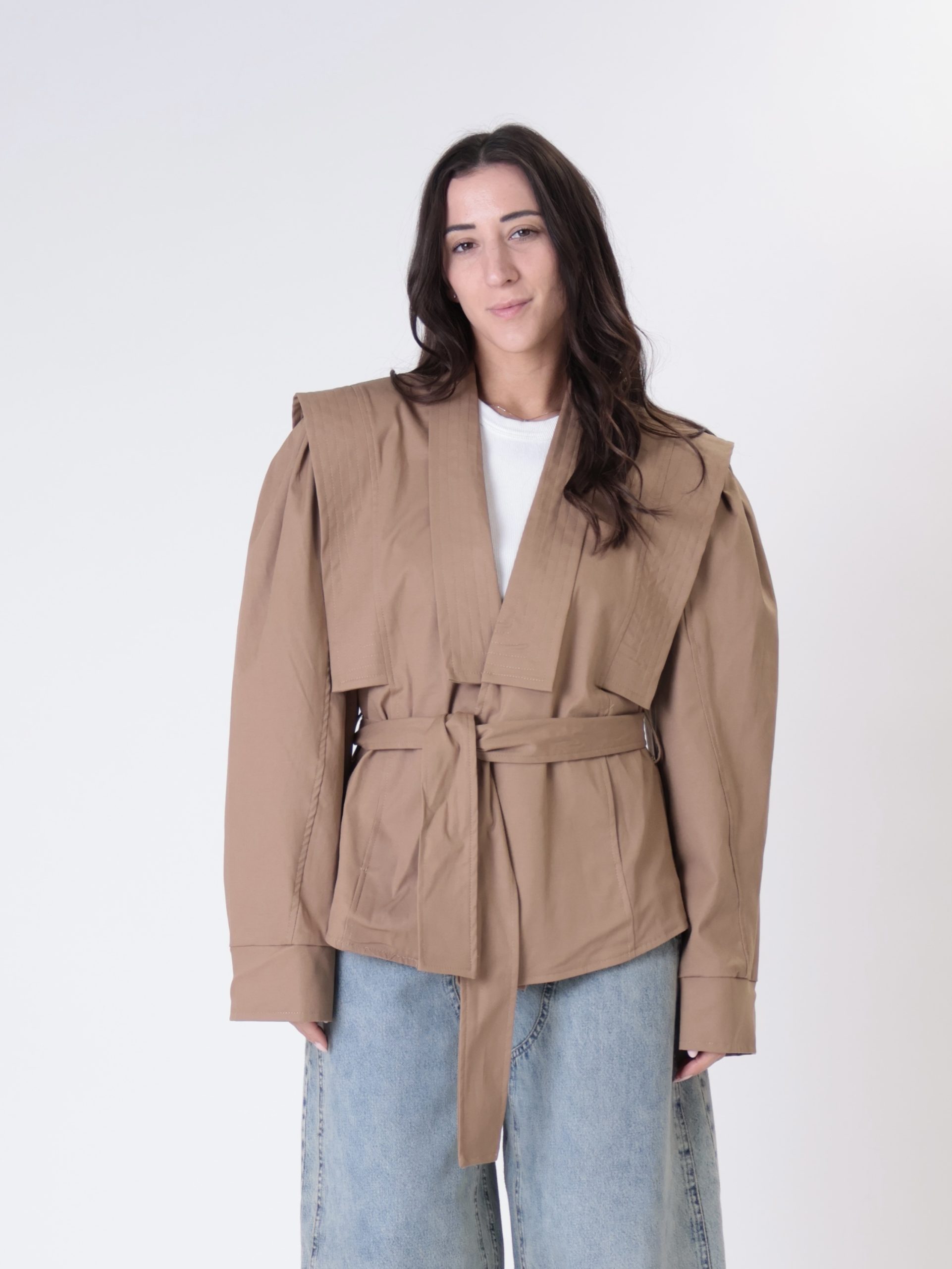 Giacca squadrata cammello