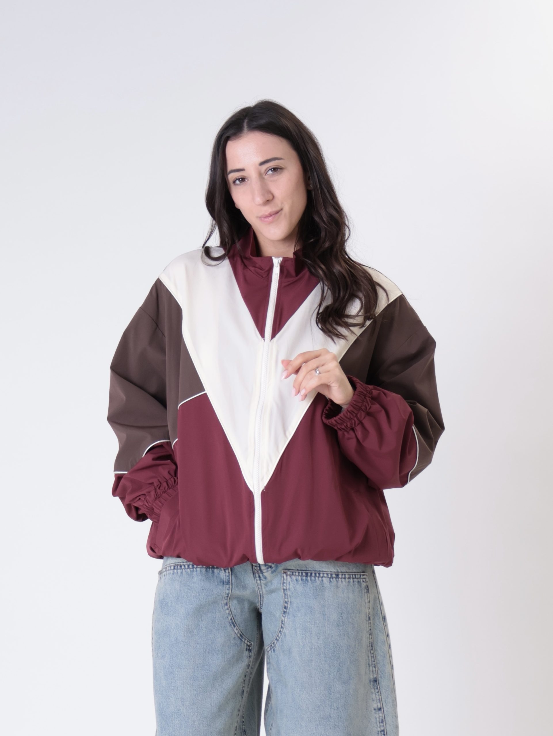 Bomber Deni moro/vaniglia/bordeaux