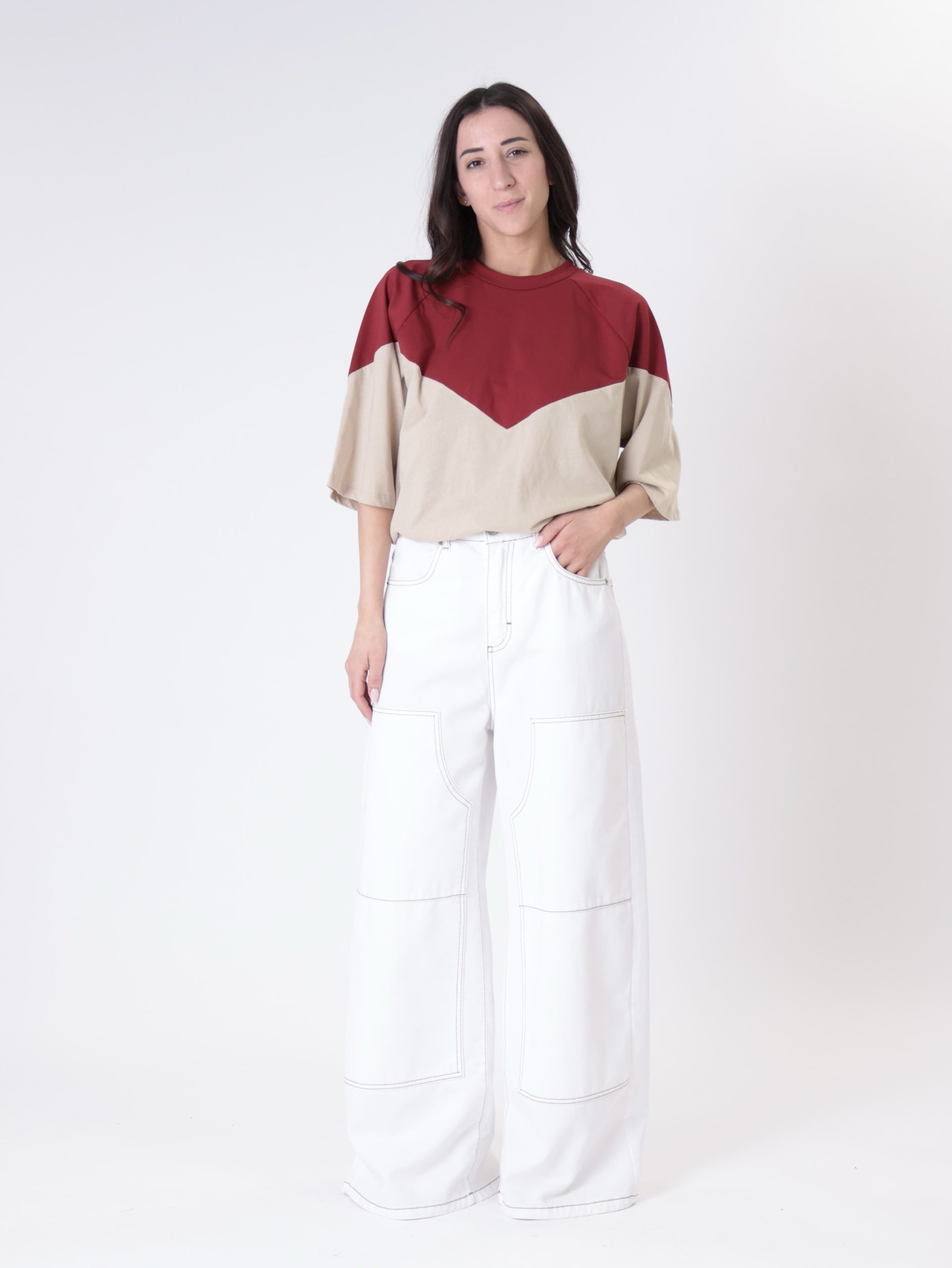 Jeans Giusy western denim bianco