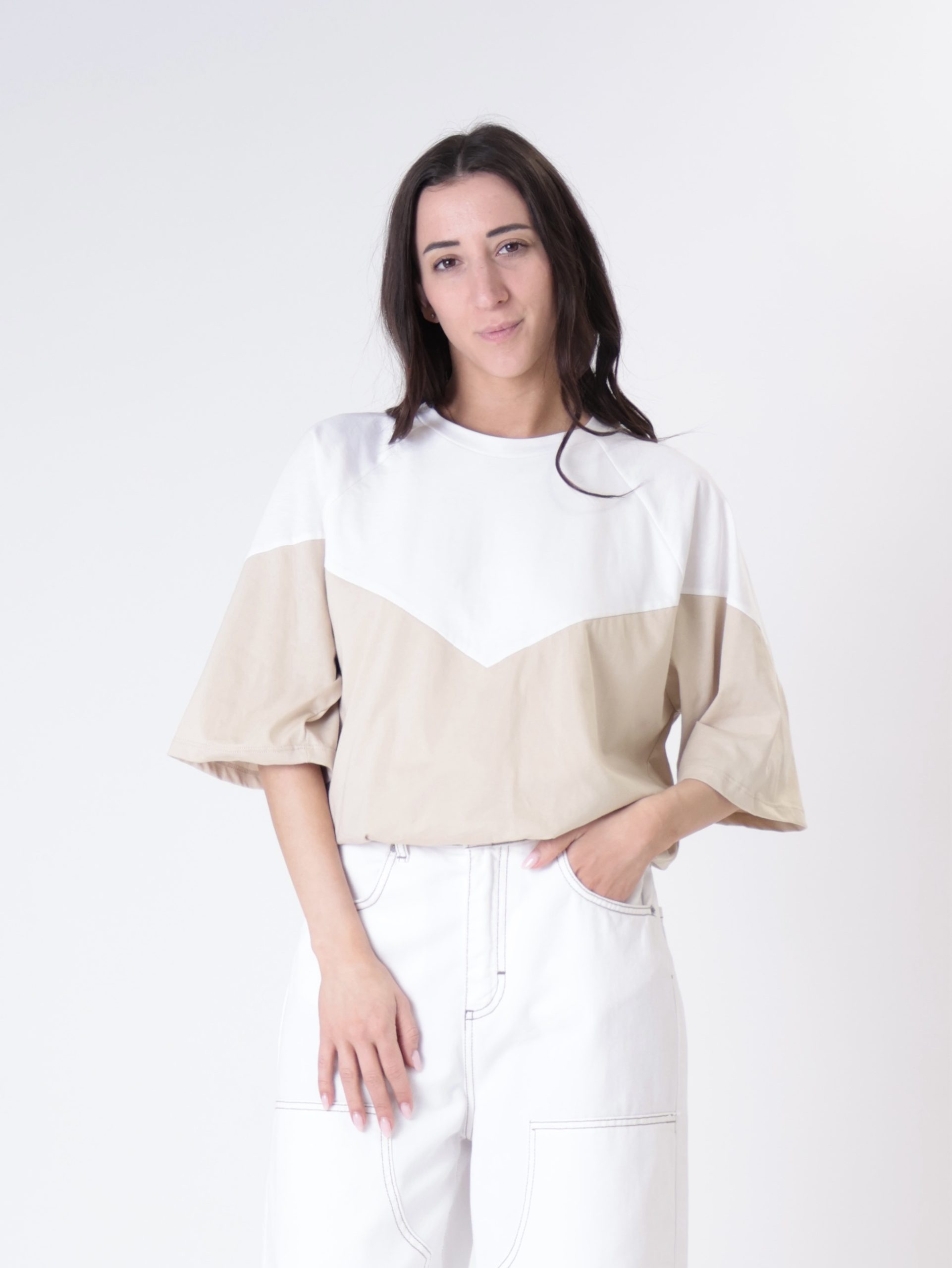 T-shirt Lory panna/sabbia PREORDINE 16/04