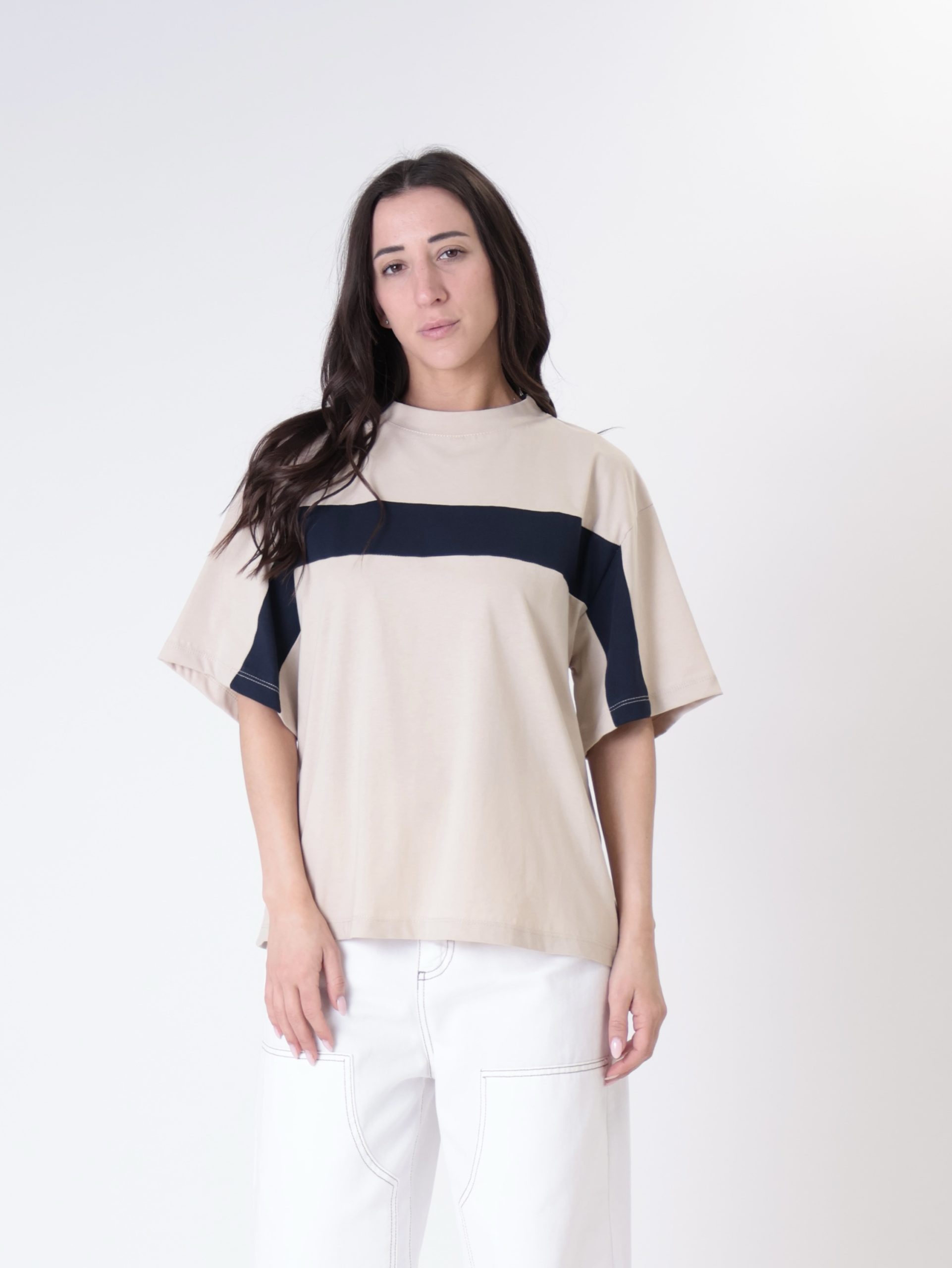 T-shirt Lore avorio/blu