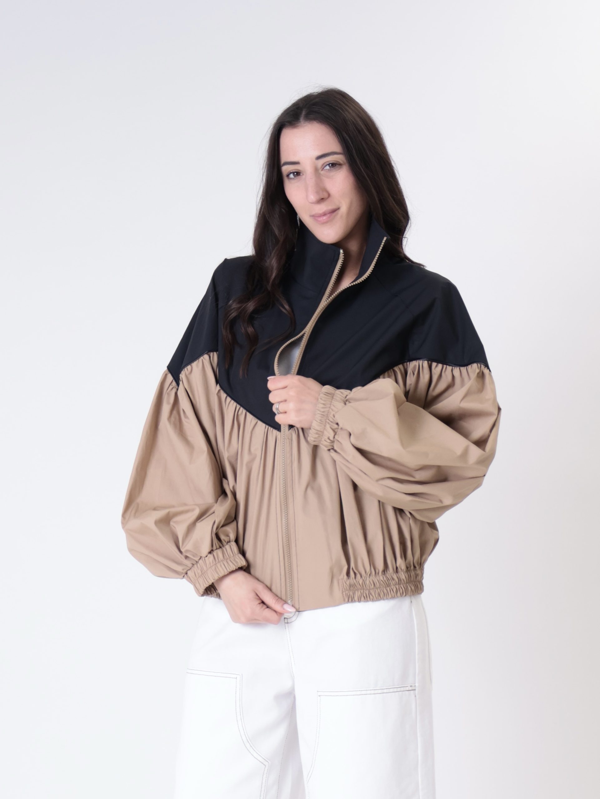 Bomber Ludo nero/cammello