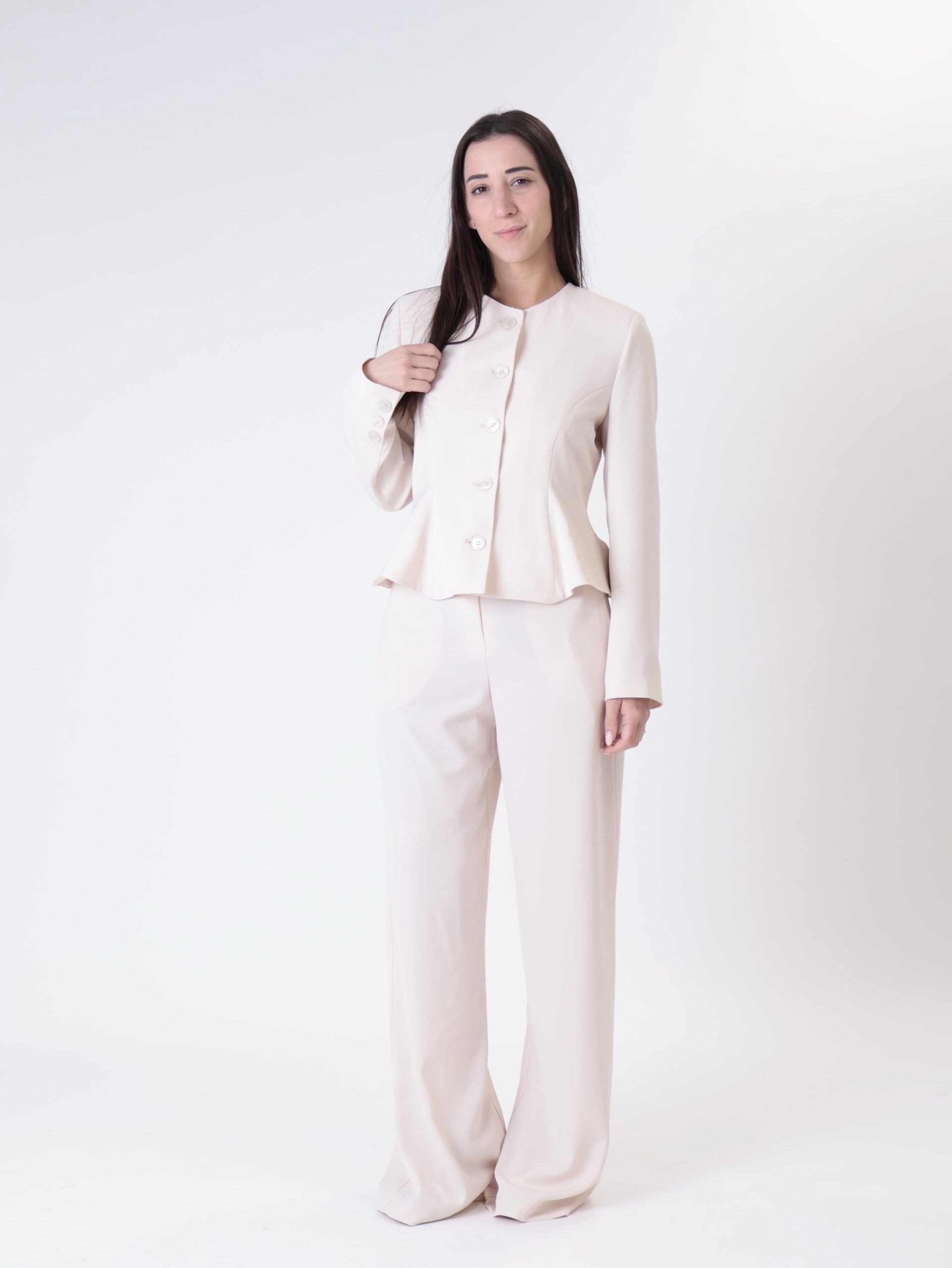 Completo Lady giacca + pantalone beige