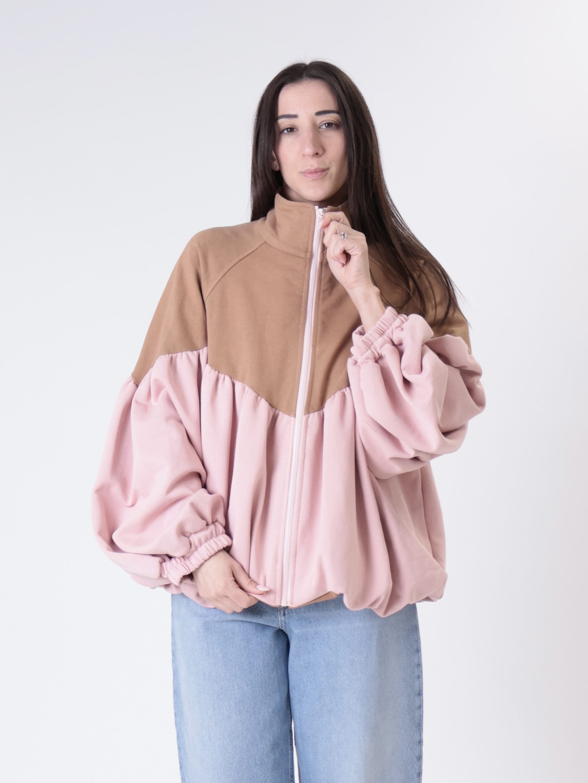 Felpa Ludo rosa/tabacco