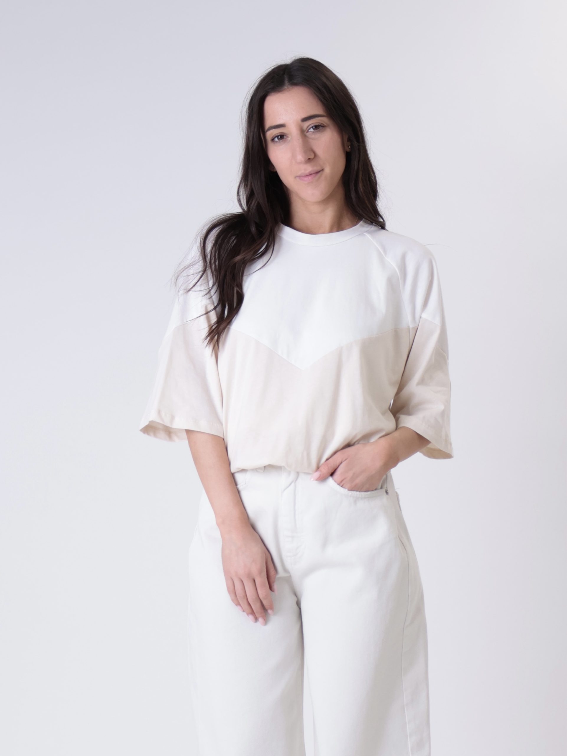 T-shirt Lory bianco/beige