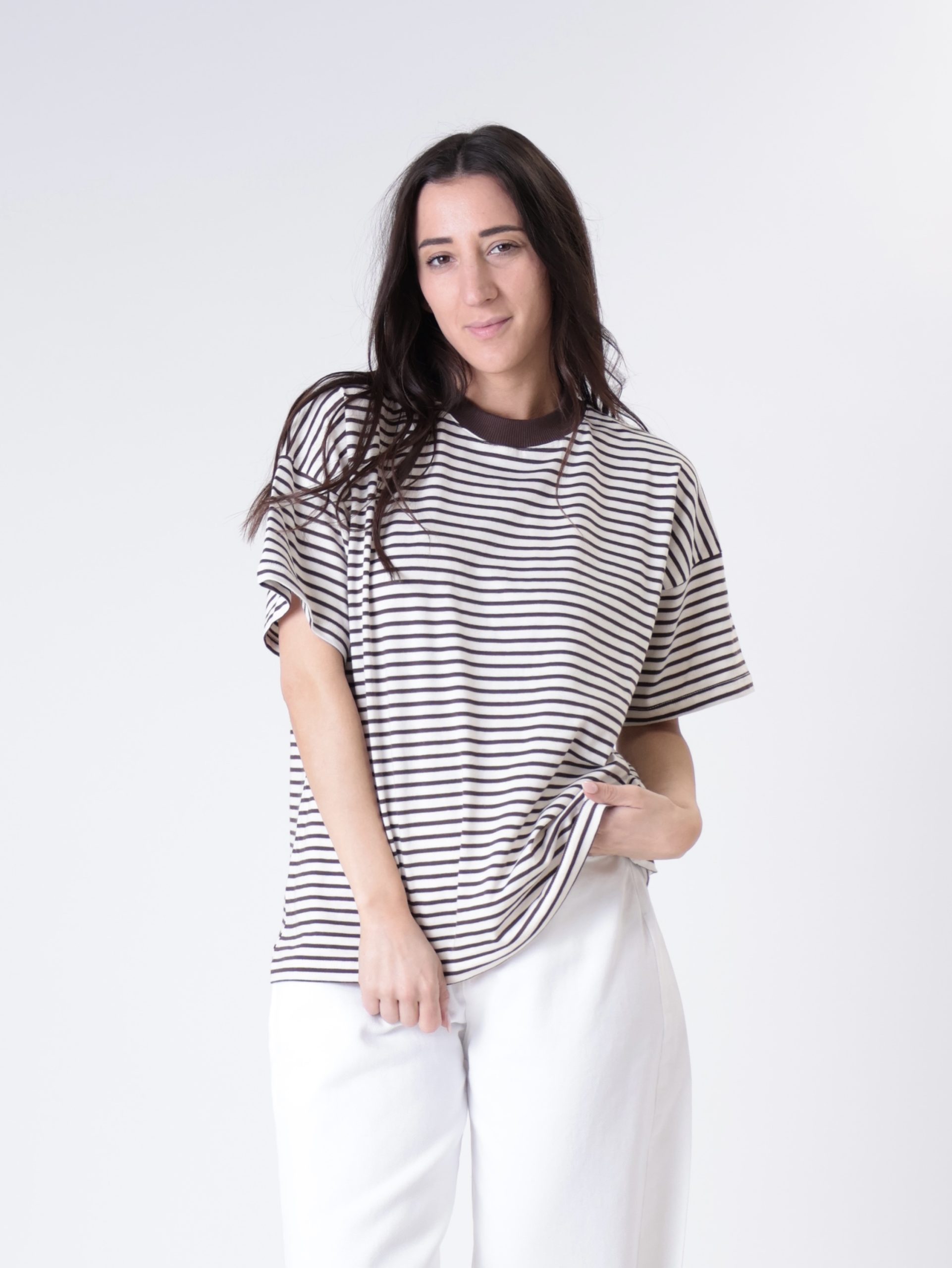 T-shirt colletto riga burro/moro PREORDINE 20/04