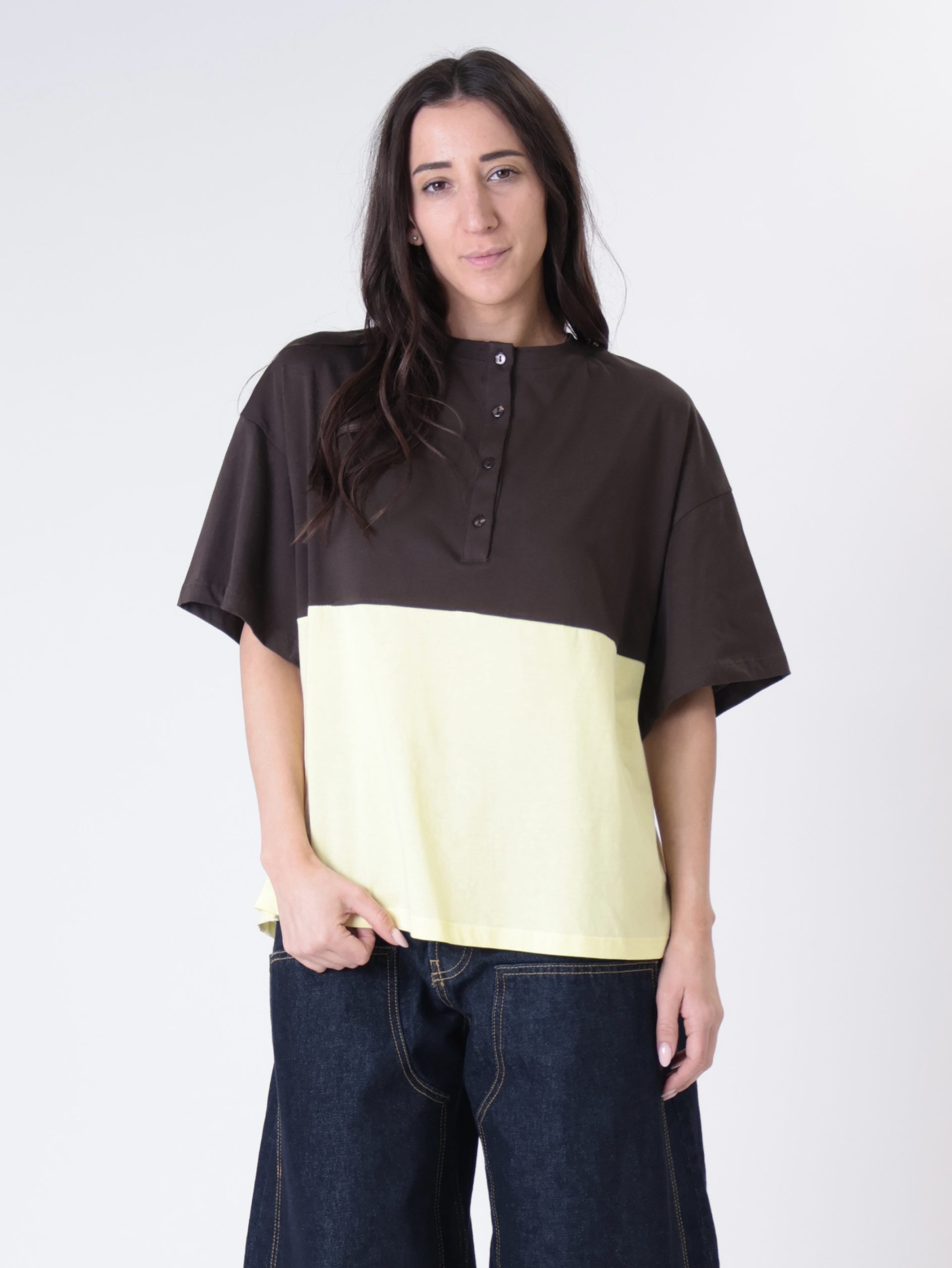 T-shirt Lory bottoni moro/giallo PREORDINE 16/04