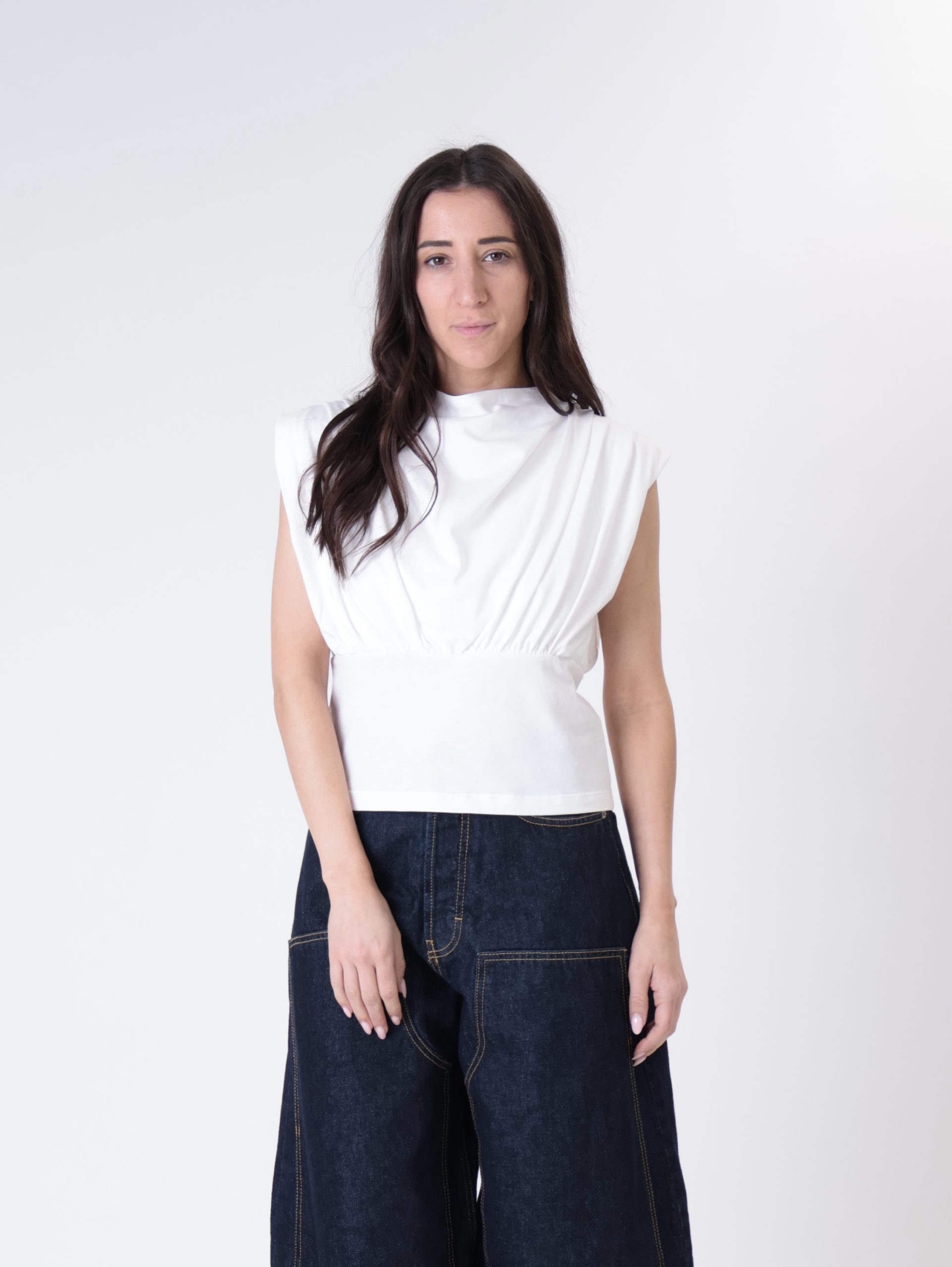 Top soft drape bianco