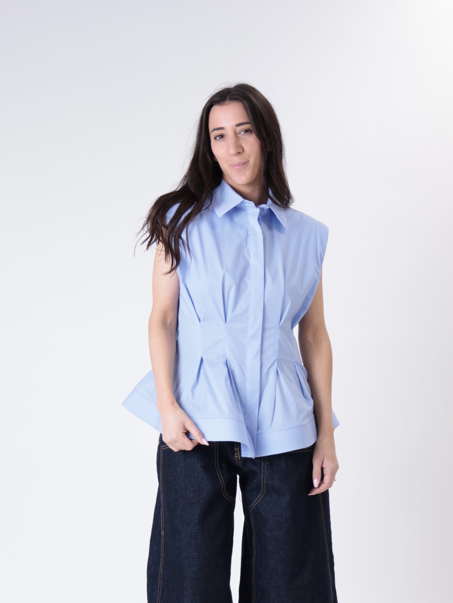 Camicia silhouette celeste