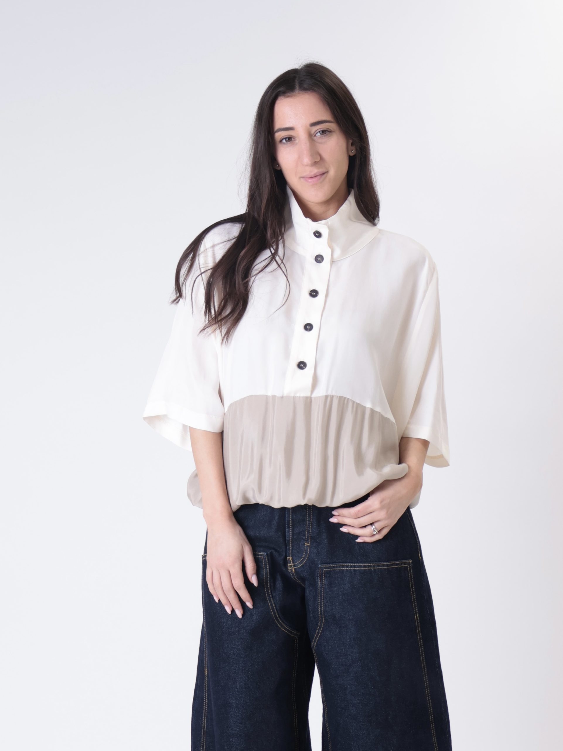 Blusa Lory m/m panna/beige PREORDINE 23/04