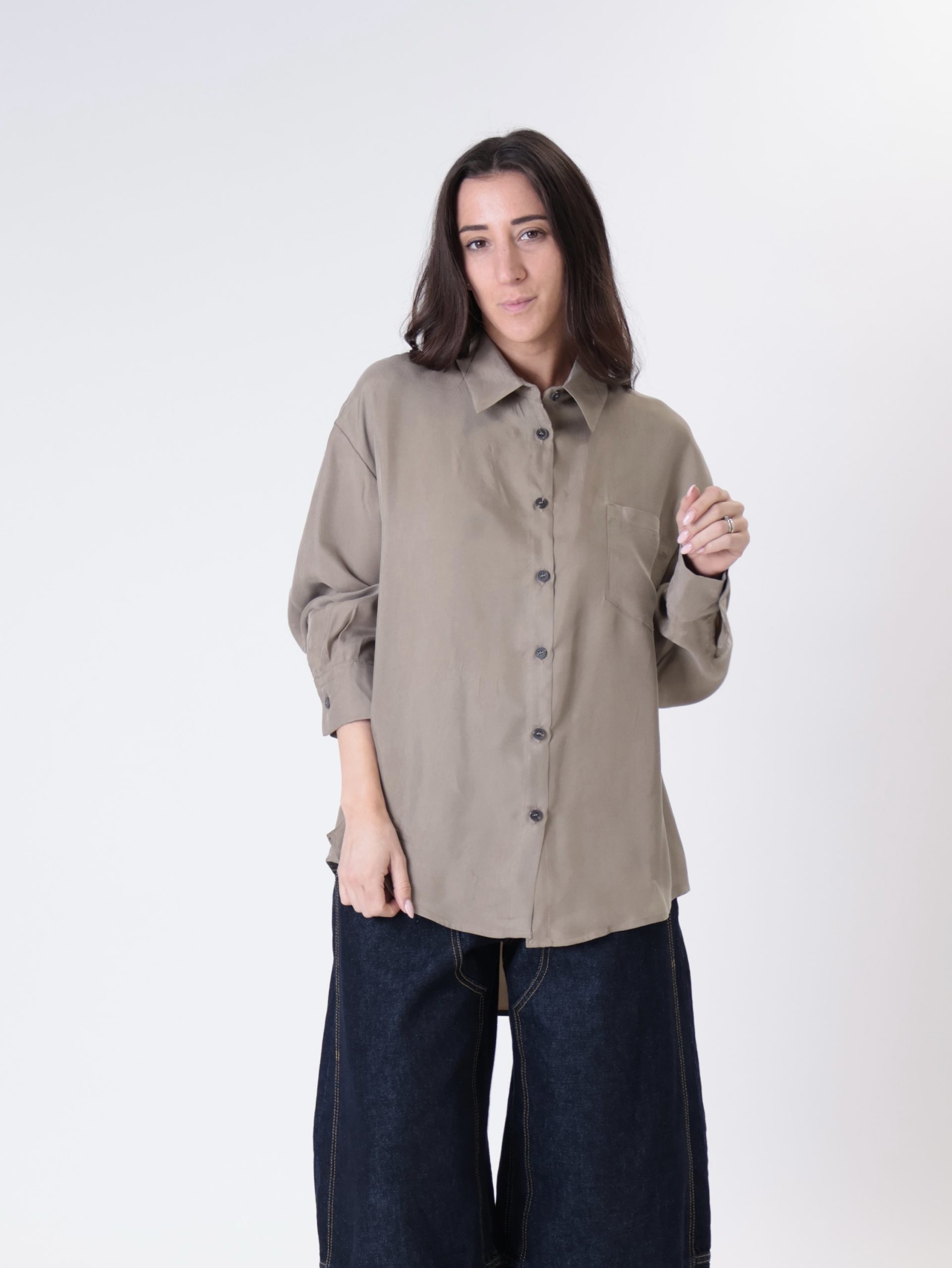 Camicia cupro tasca deserto
