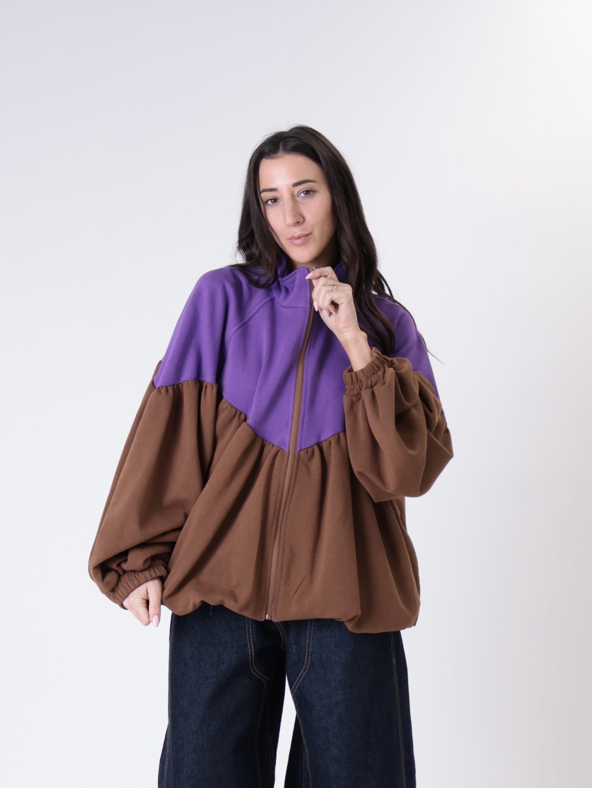 Felpa Ludo viola/tabacco