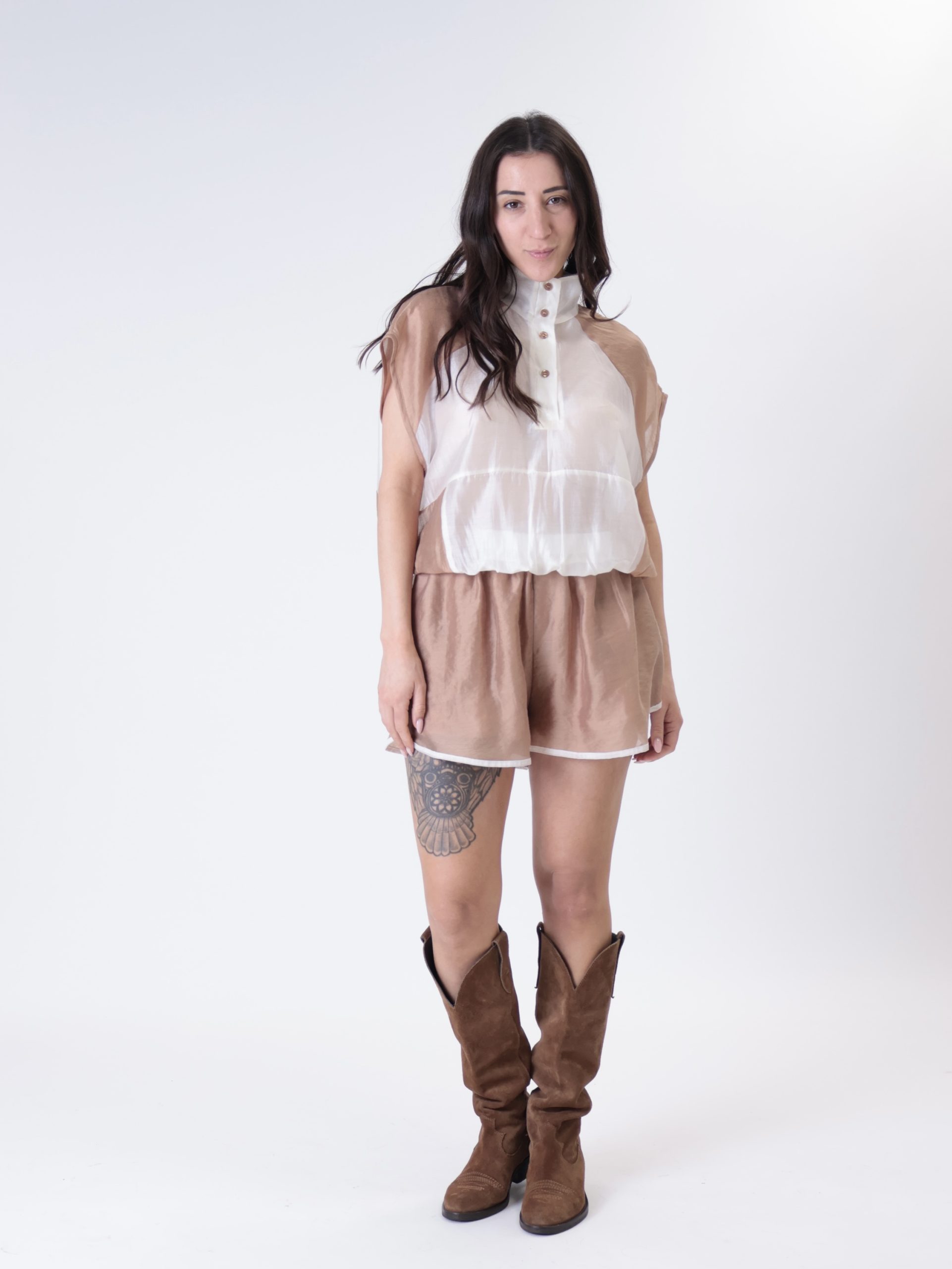 Shorts sofy burro/cammello