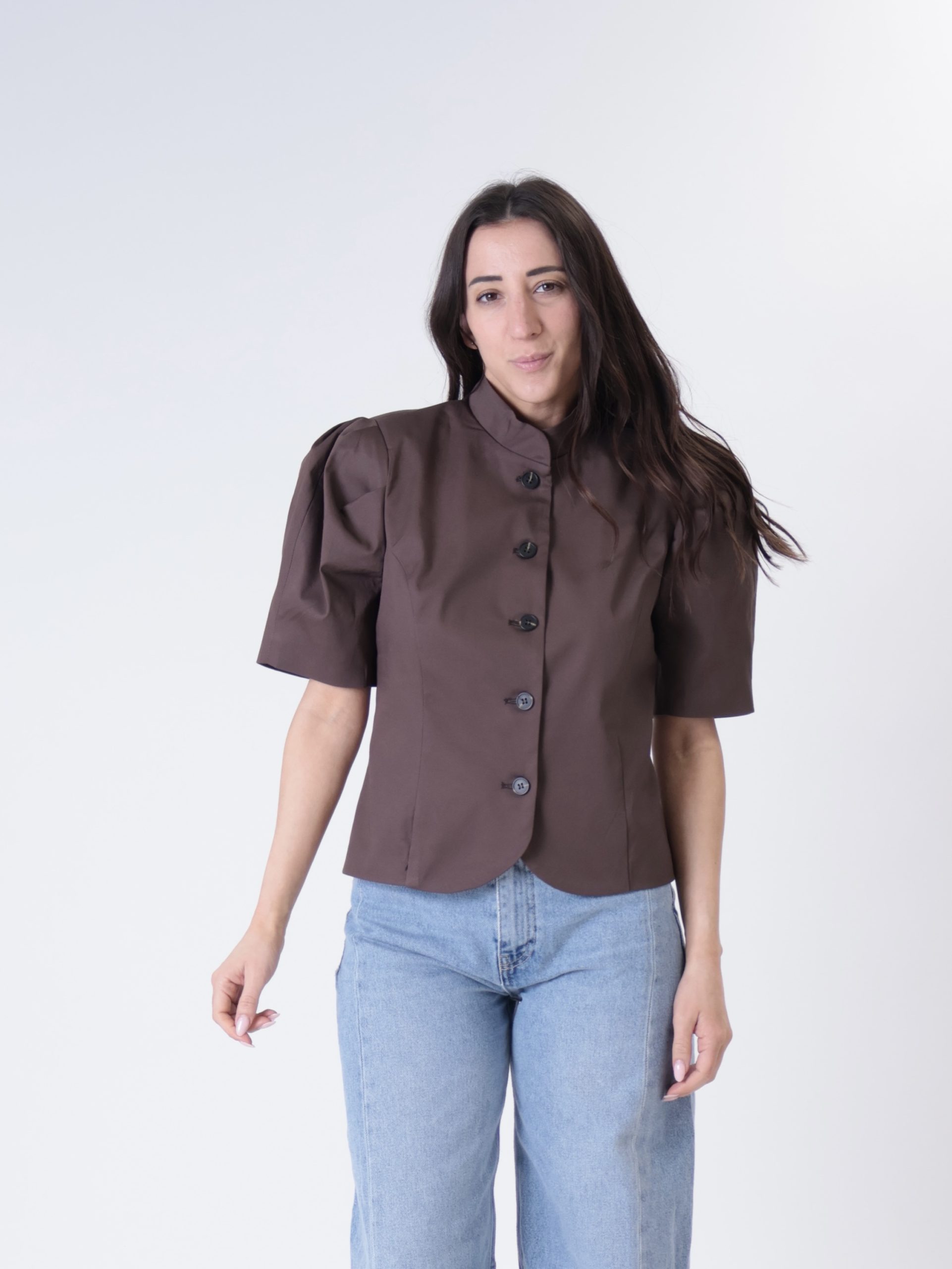 Giacca lady sbuffo moro