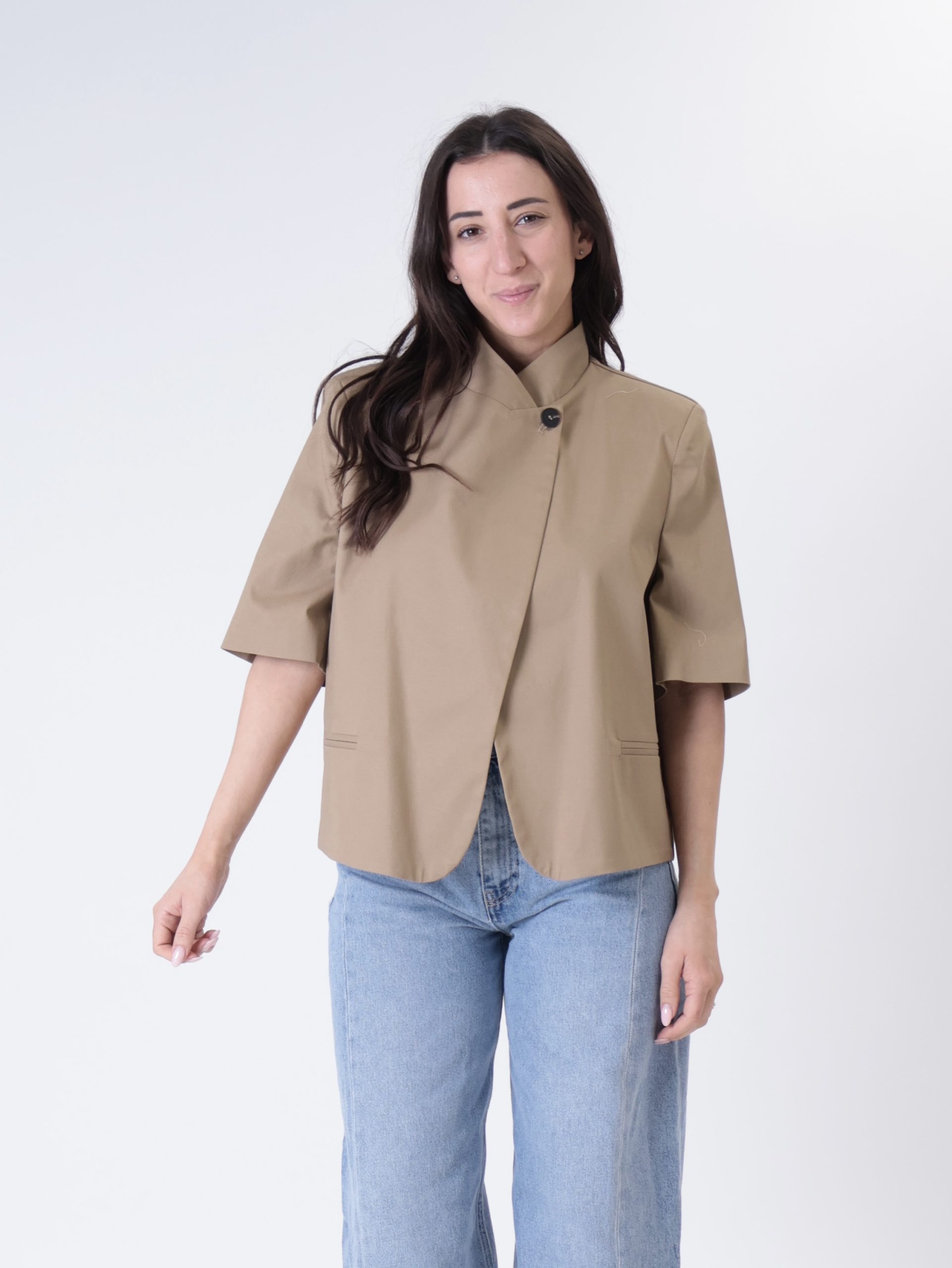 Giacca lady un bottone m/m beige