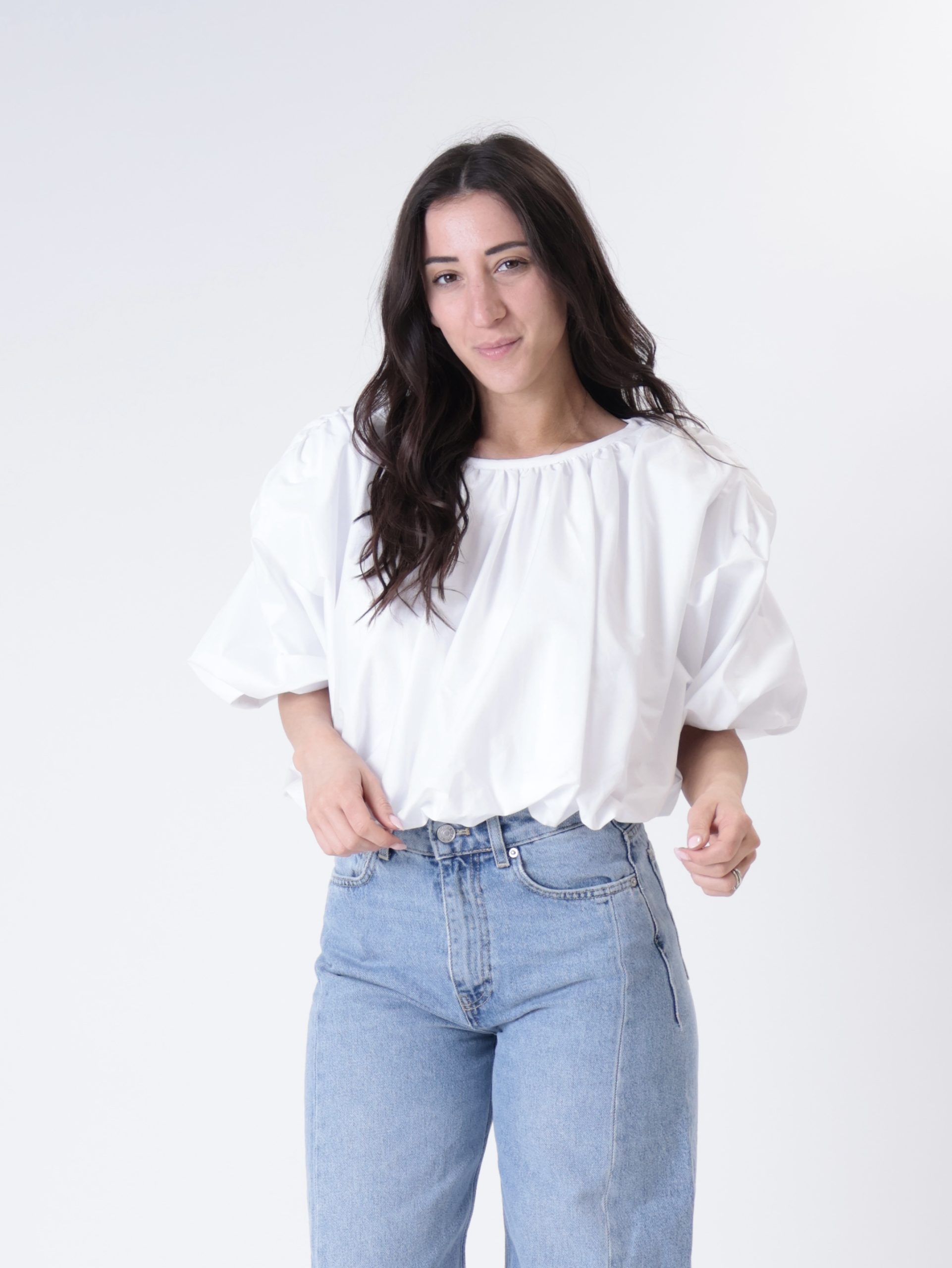 Camicia arricciata bianca