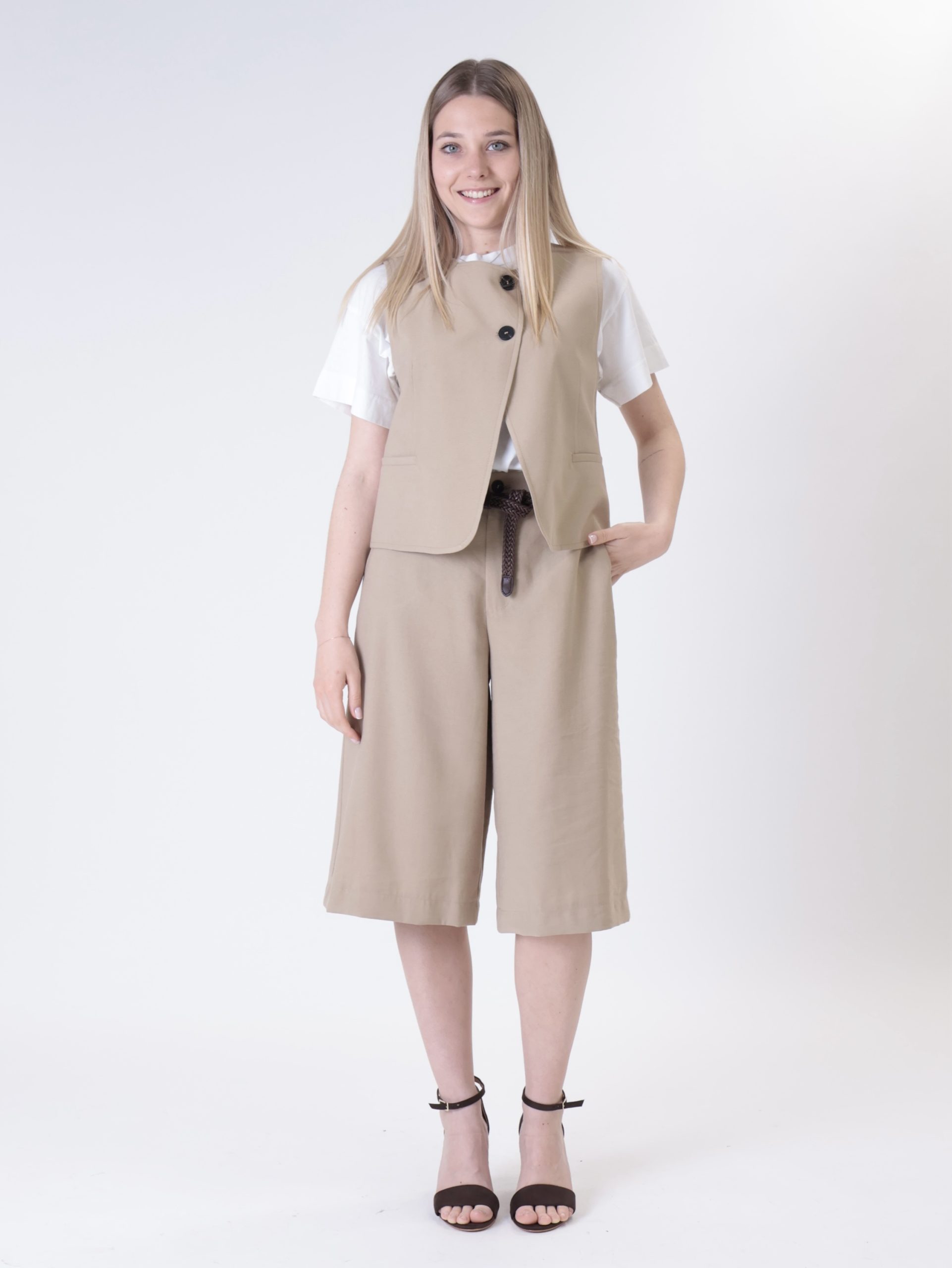 Gilet palma due bottoni safari