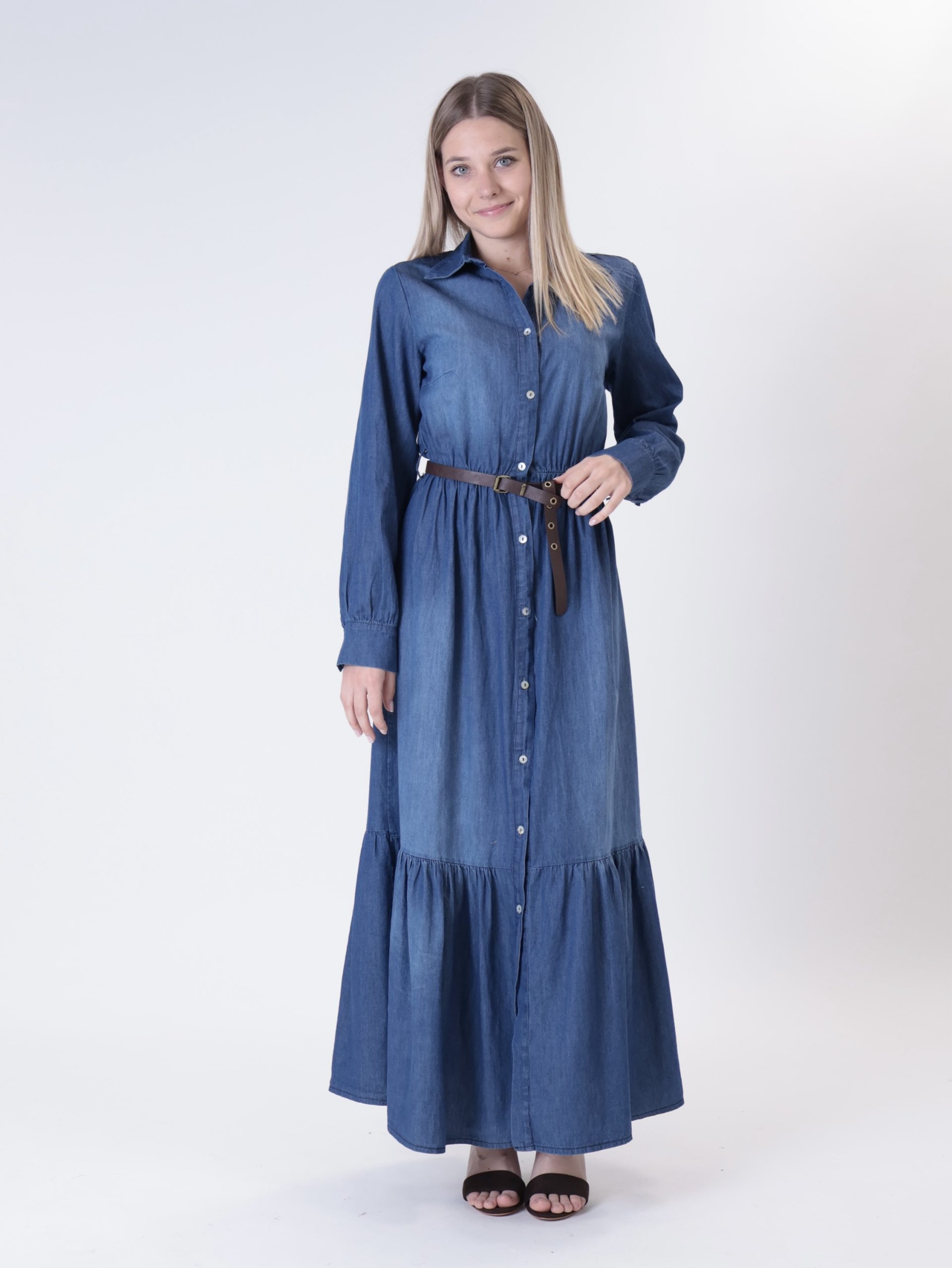 Abito chambry blu