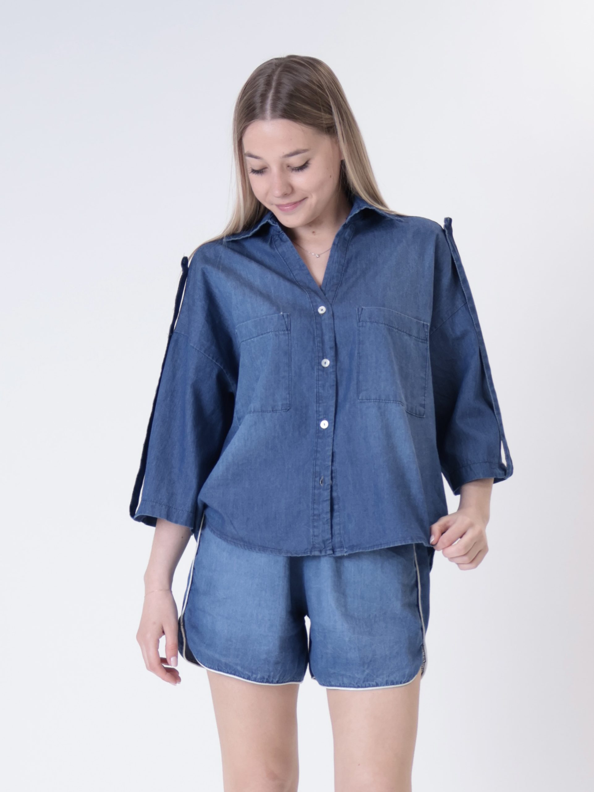 Camicia chambry blu