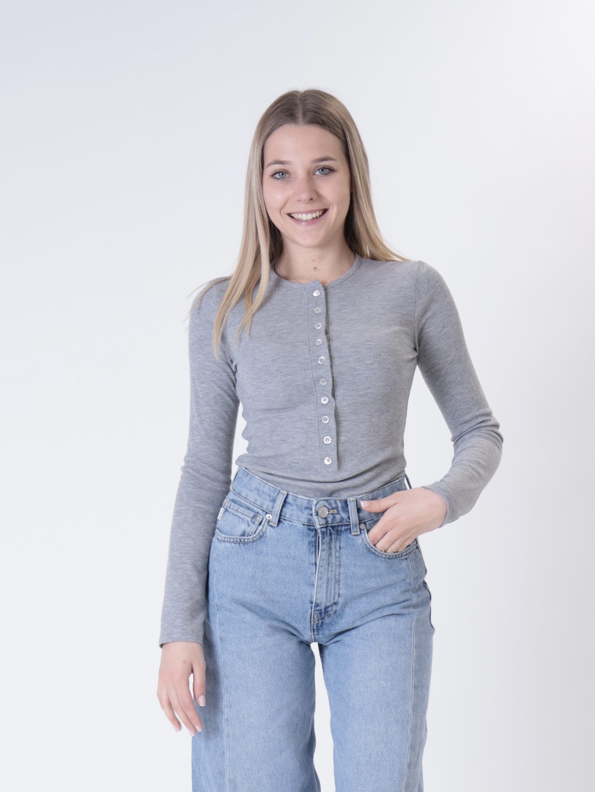 Maglia serafino grigia