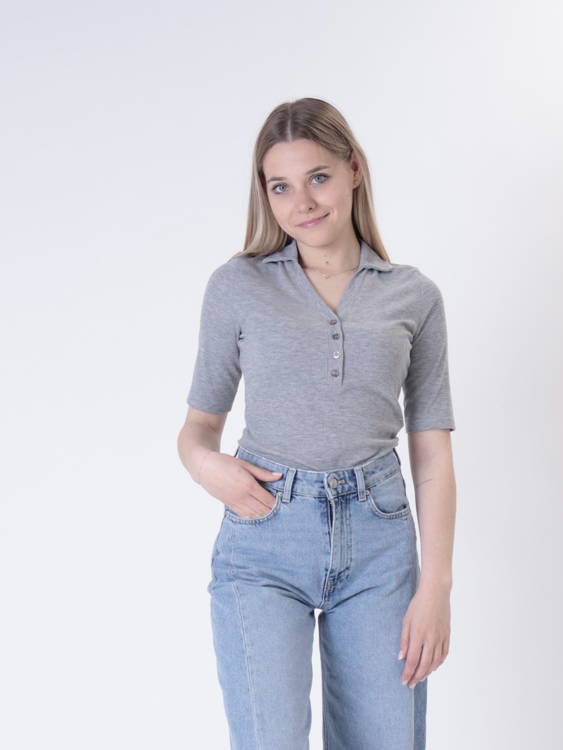 Polo serafino grigio