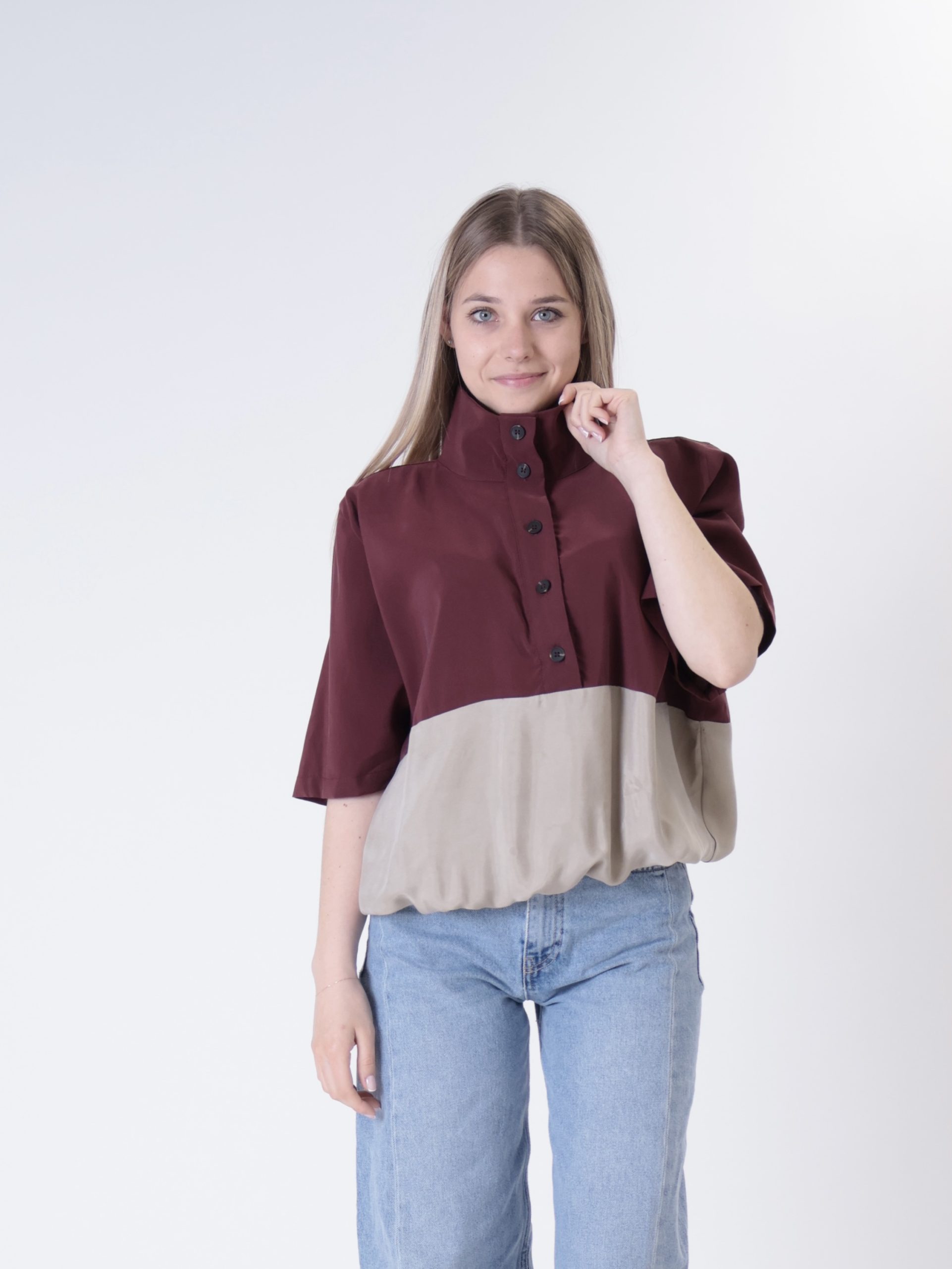 Blusa Lory m/m vino/deserto