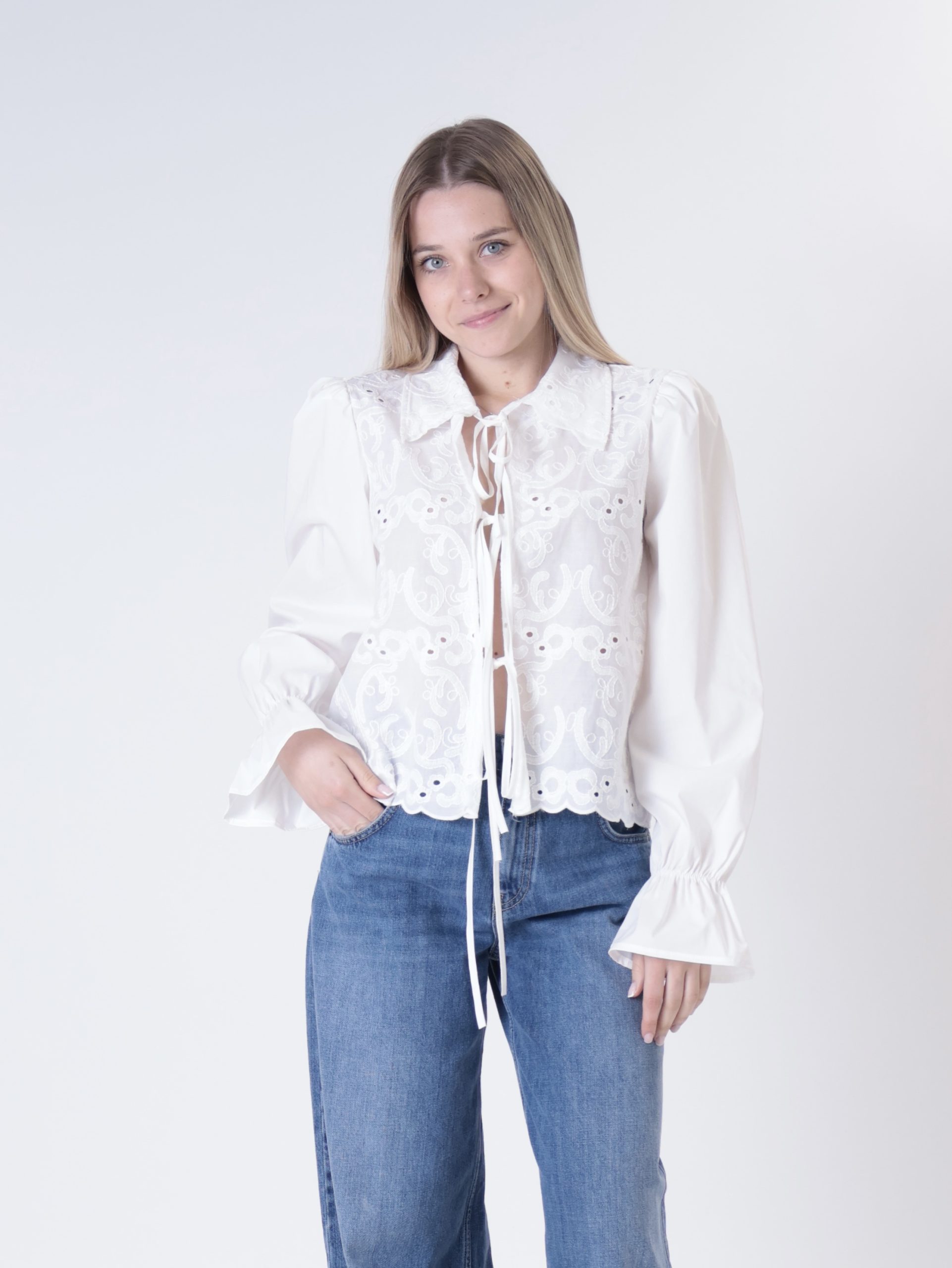 Camicia sangallo bianca