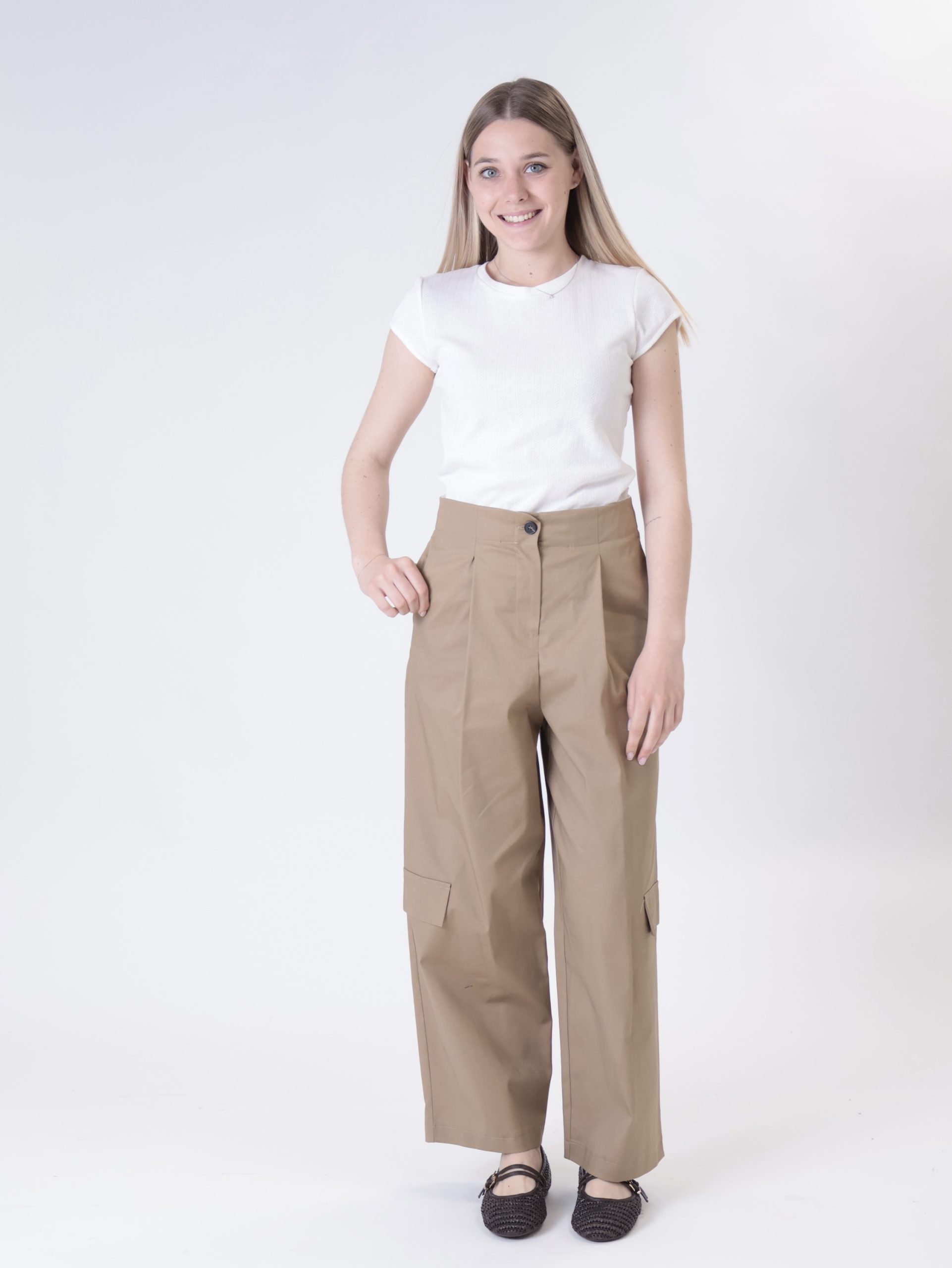 Pantalone lady tasca bassa beige