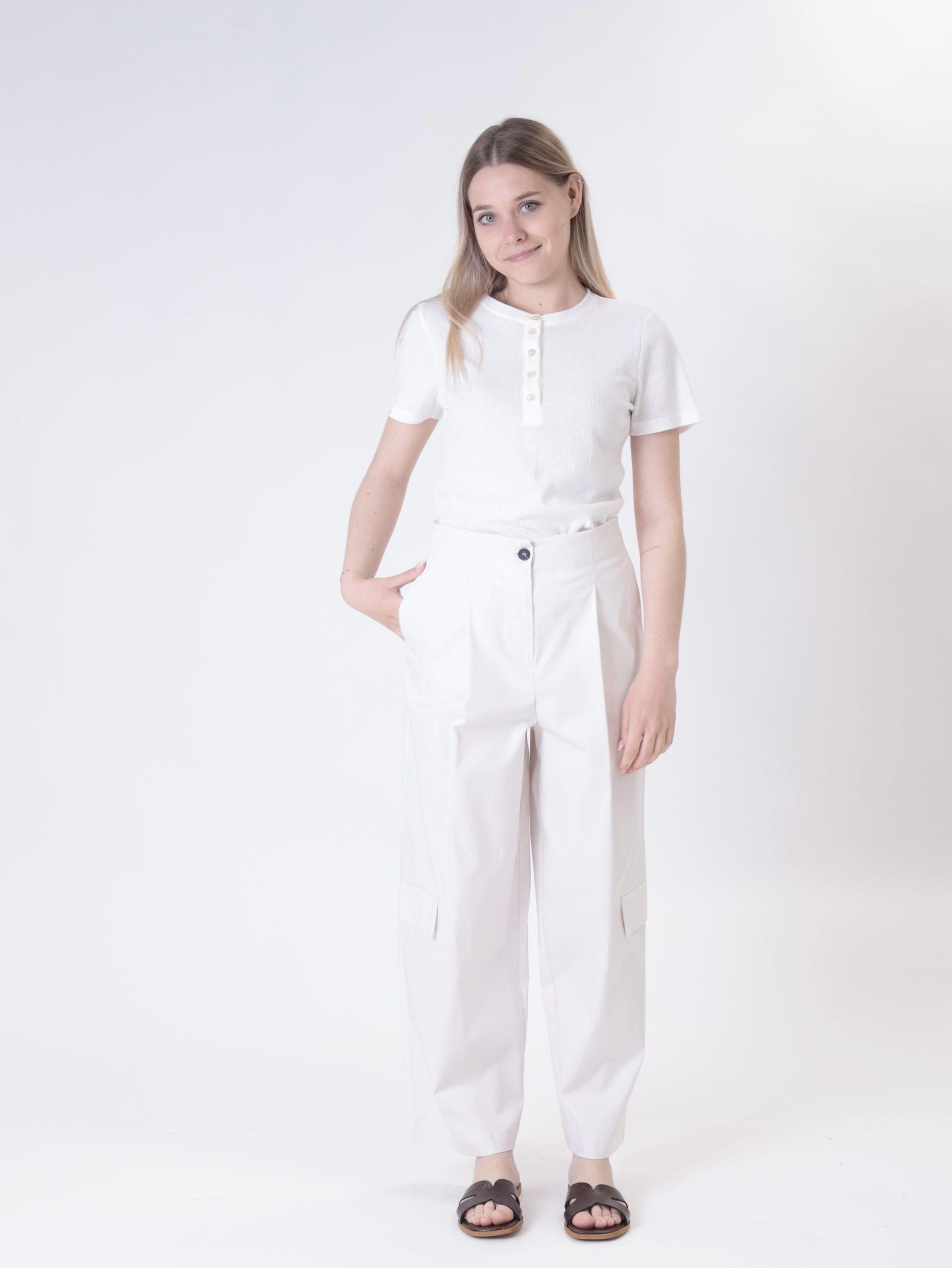 Pantalone lady tasca bassa vaniglia