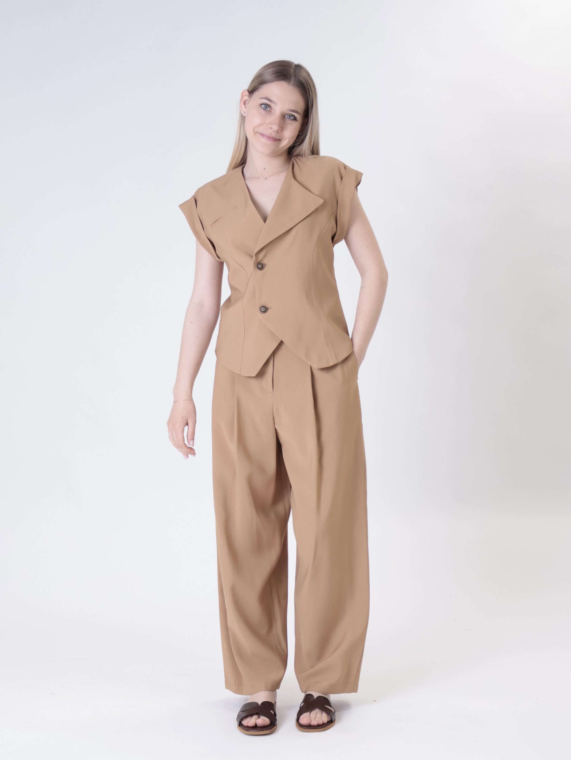 Gilet Lady viscosa bronzo