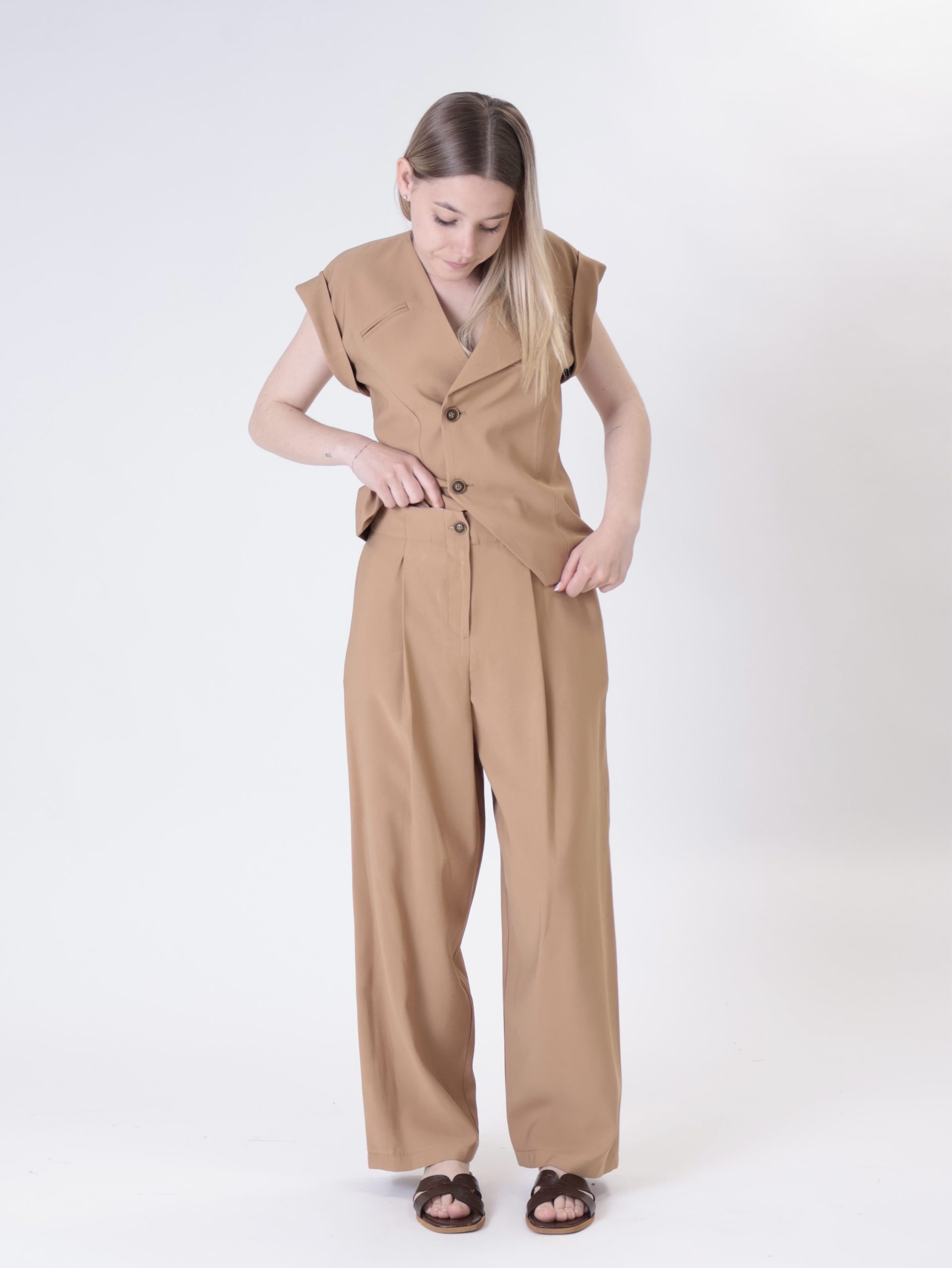 Pantalone Lady viscosa bronzo