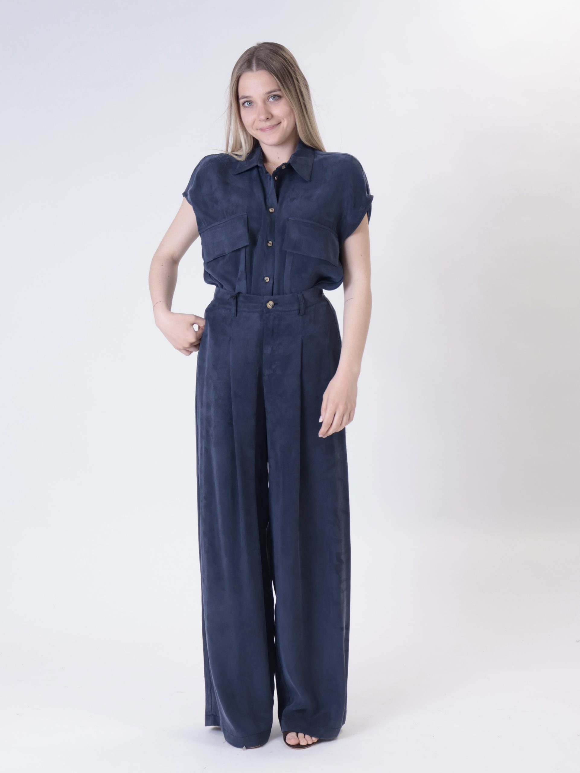 Gilet cupro blu