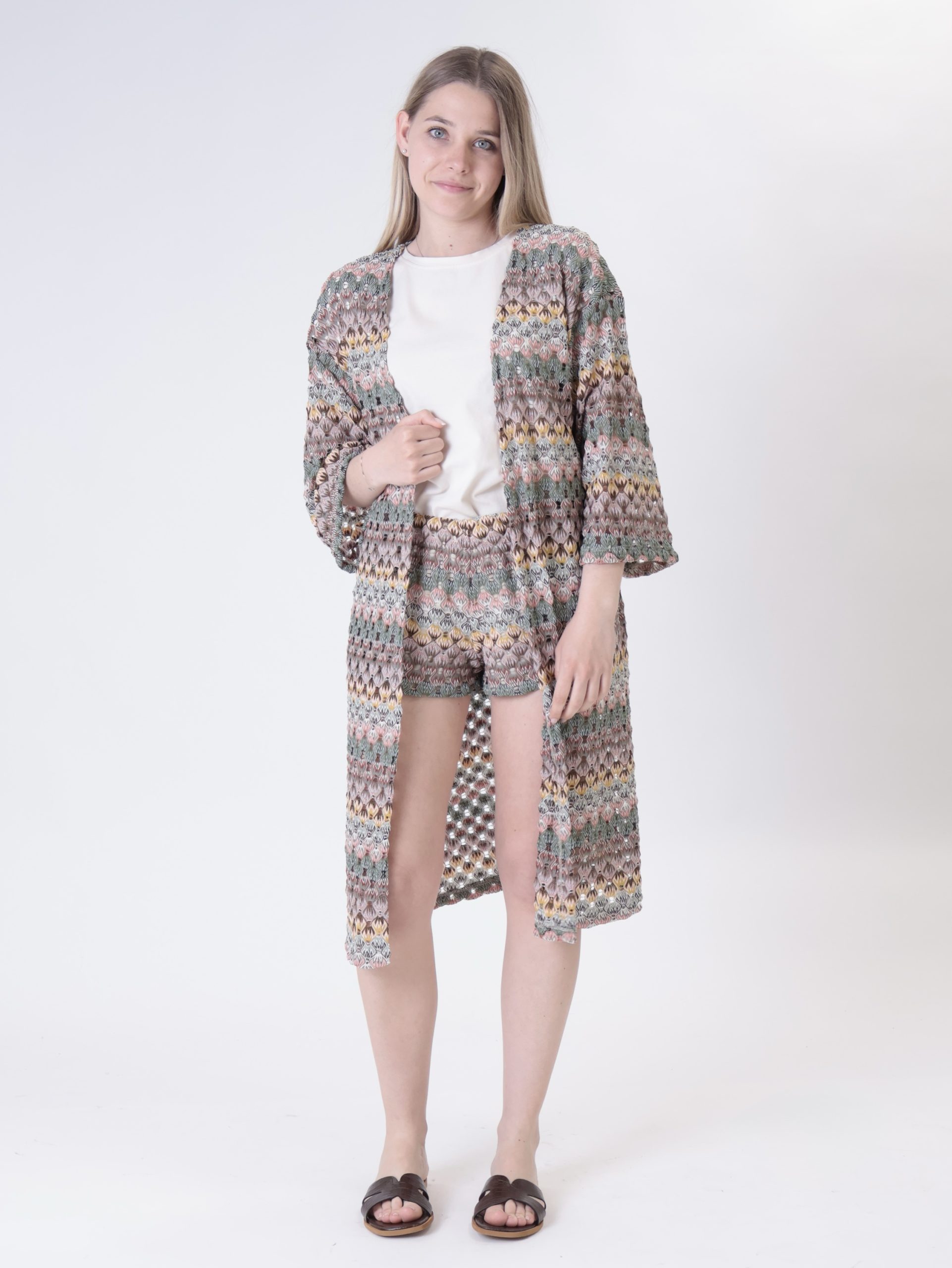 Shorts traforato multicolor