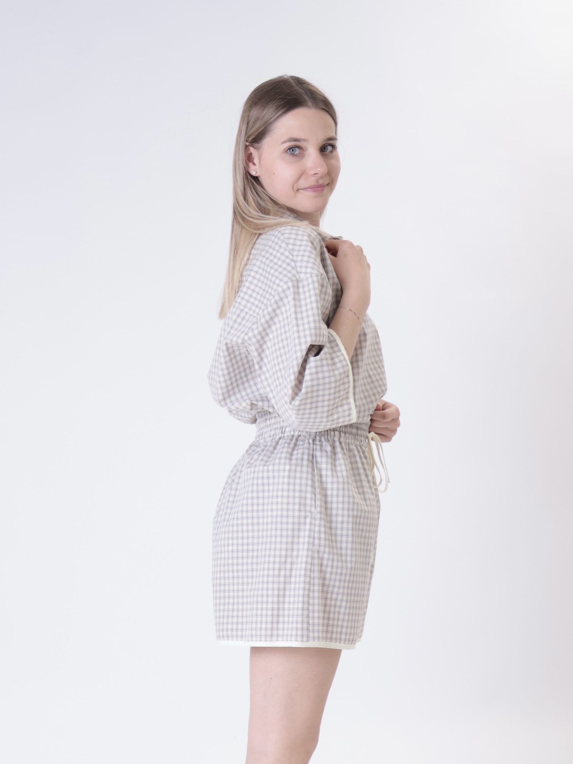 Shorts Ali quadro vaniglia