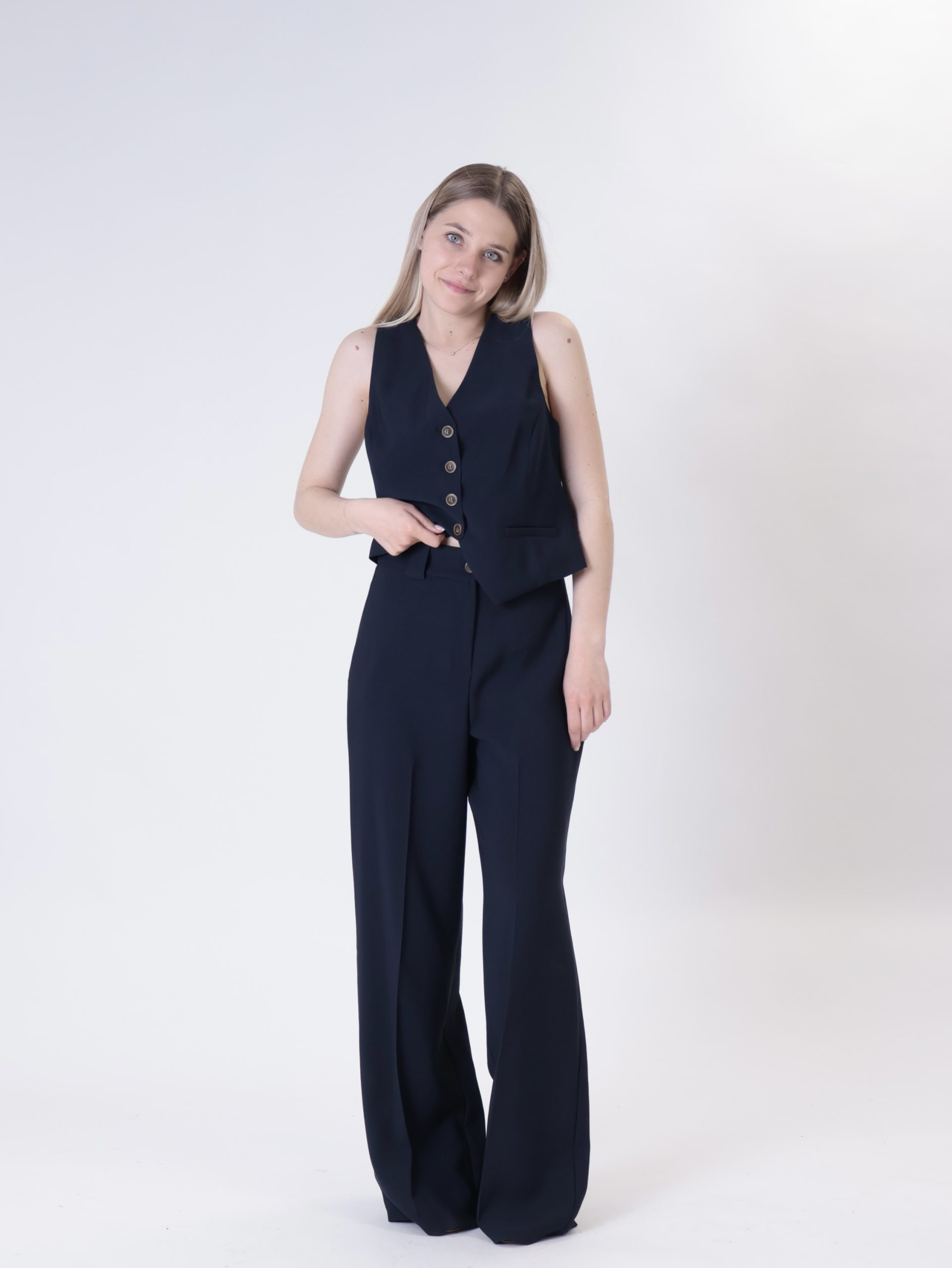 Completo gilet + pant blu