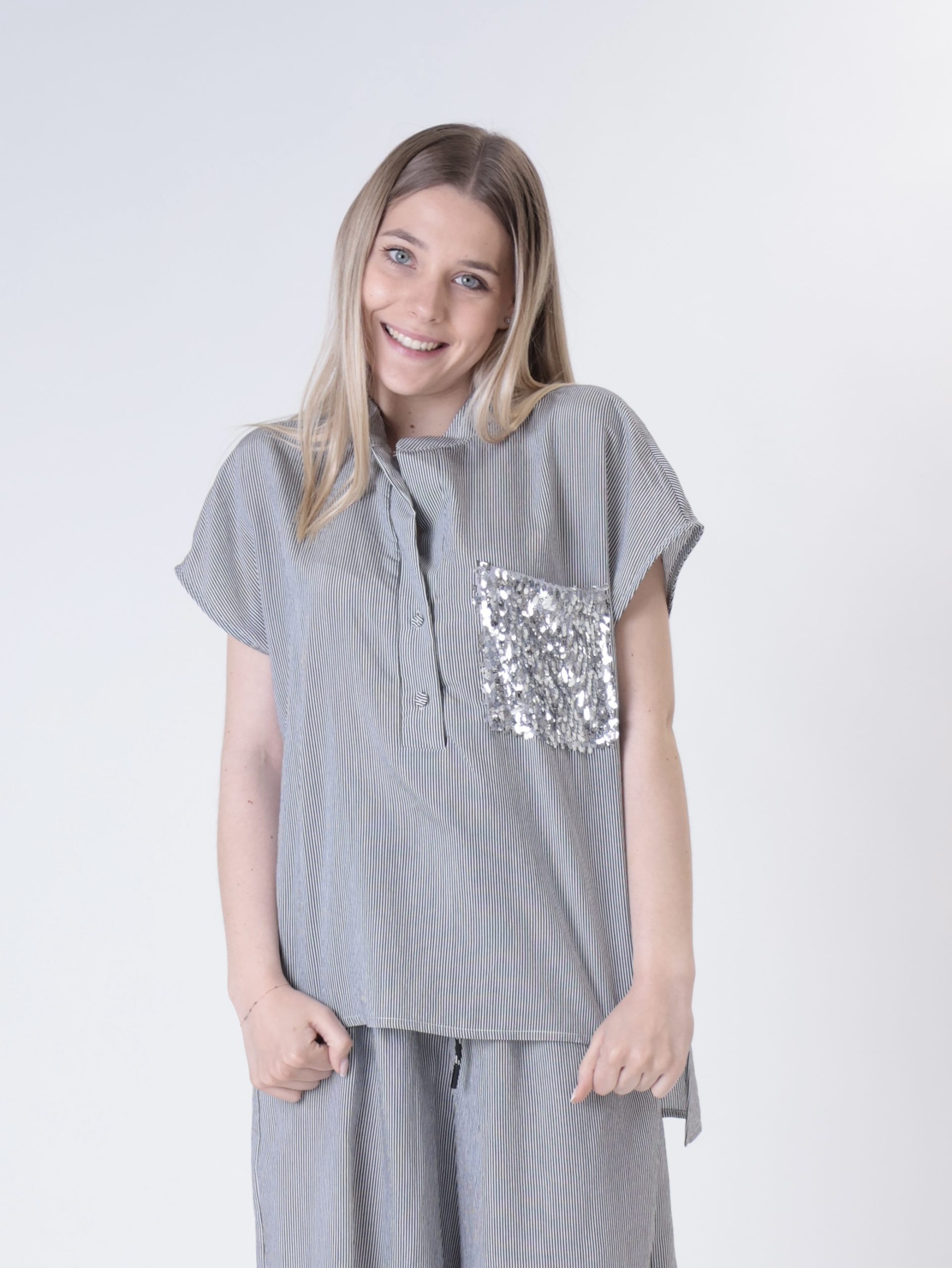 Camicia mille righe nero/bianco