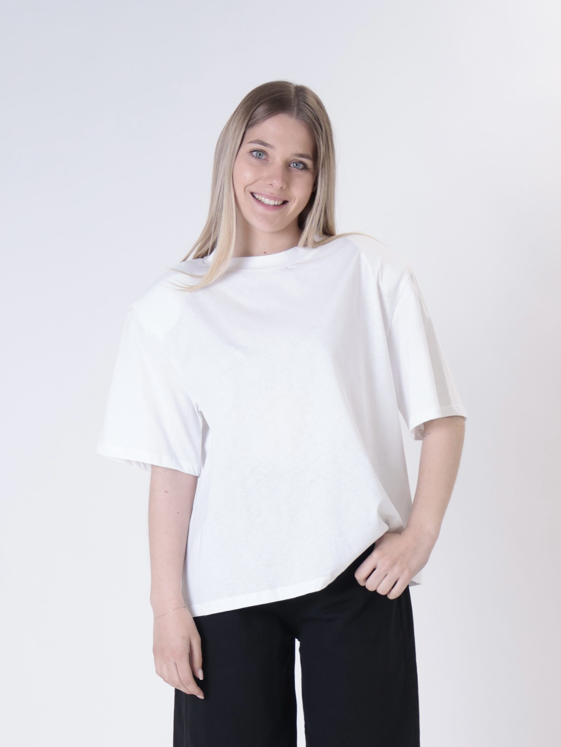 T-shirt spalla imbottita bianco