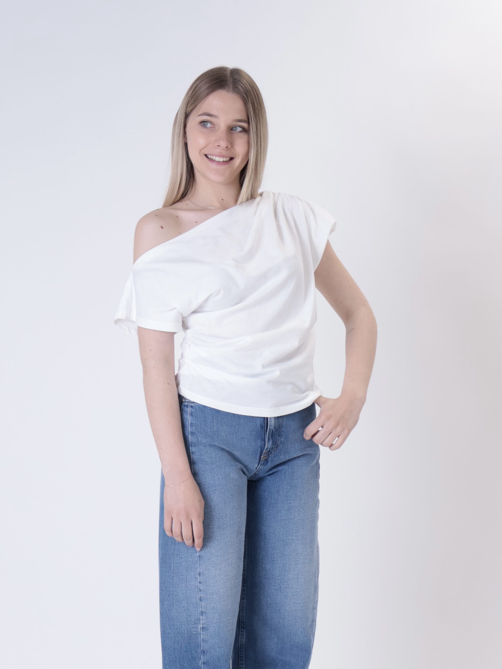 T-shirt assimmetrica bianco
